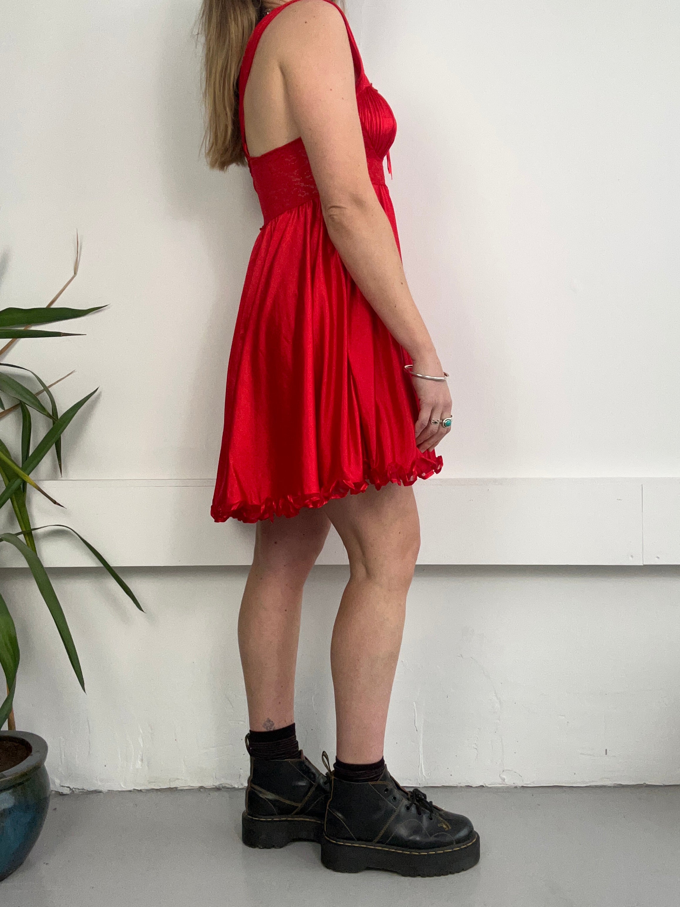 Red Baby Doll Slip Dress Size 10