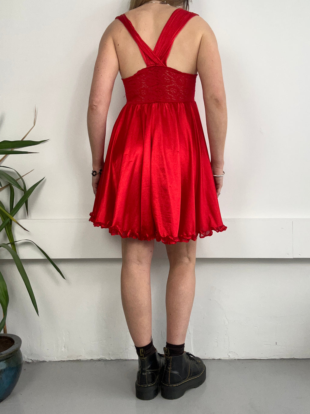 Red Baby Doll Slip Dress Size 10