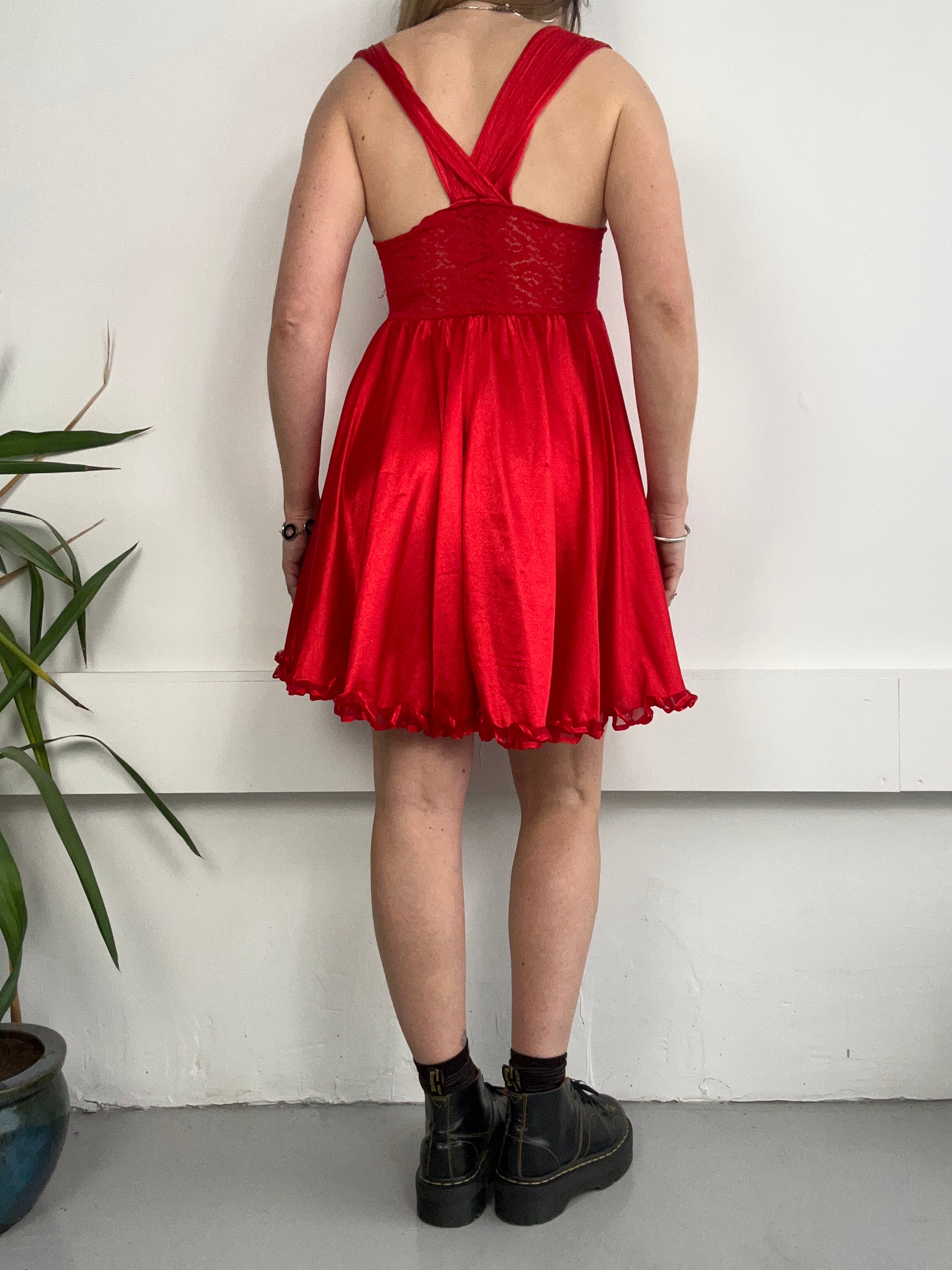 Red Baby Doll Slip Dress Size 10