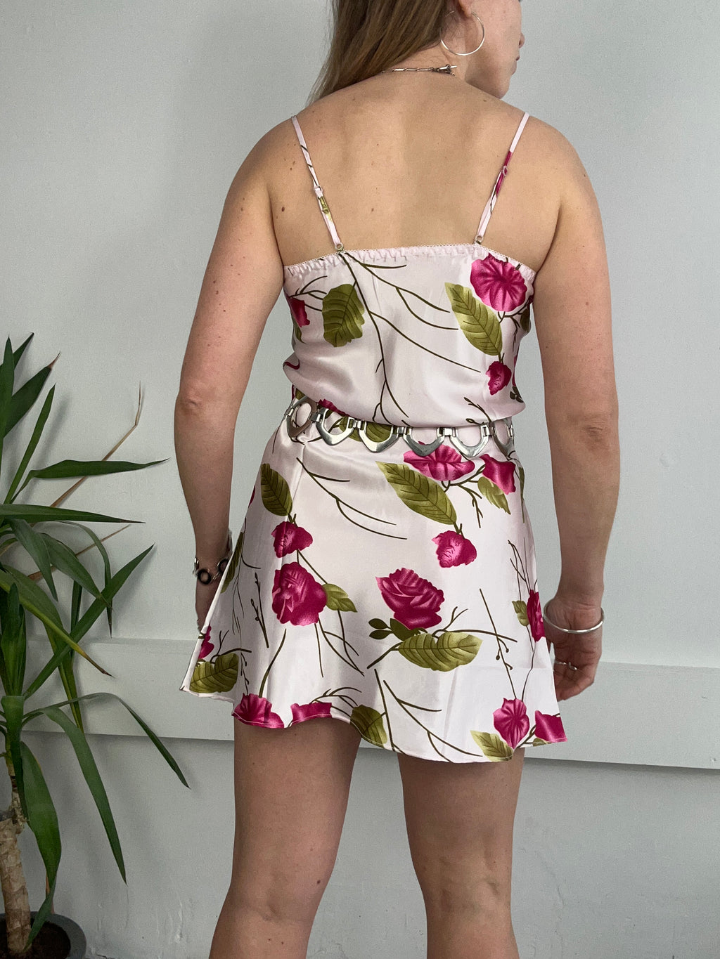 Pink floral Slip Dress Size 8