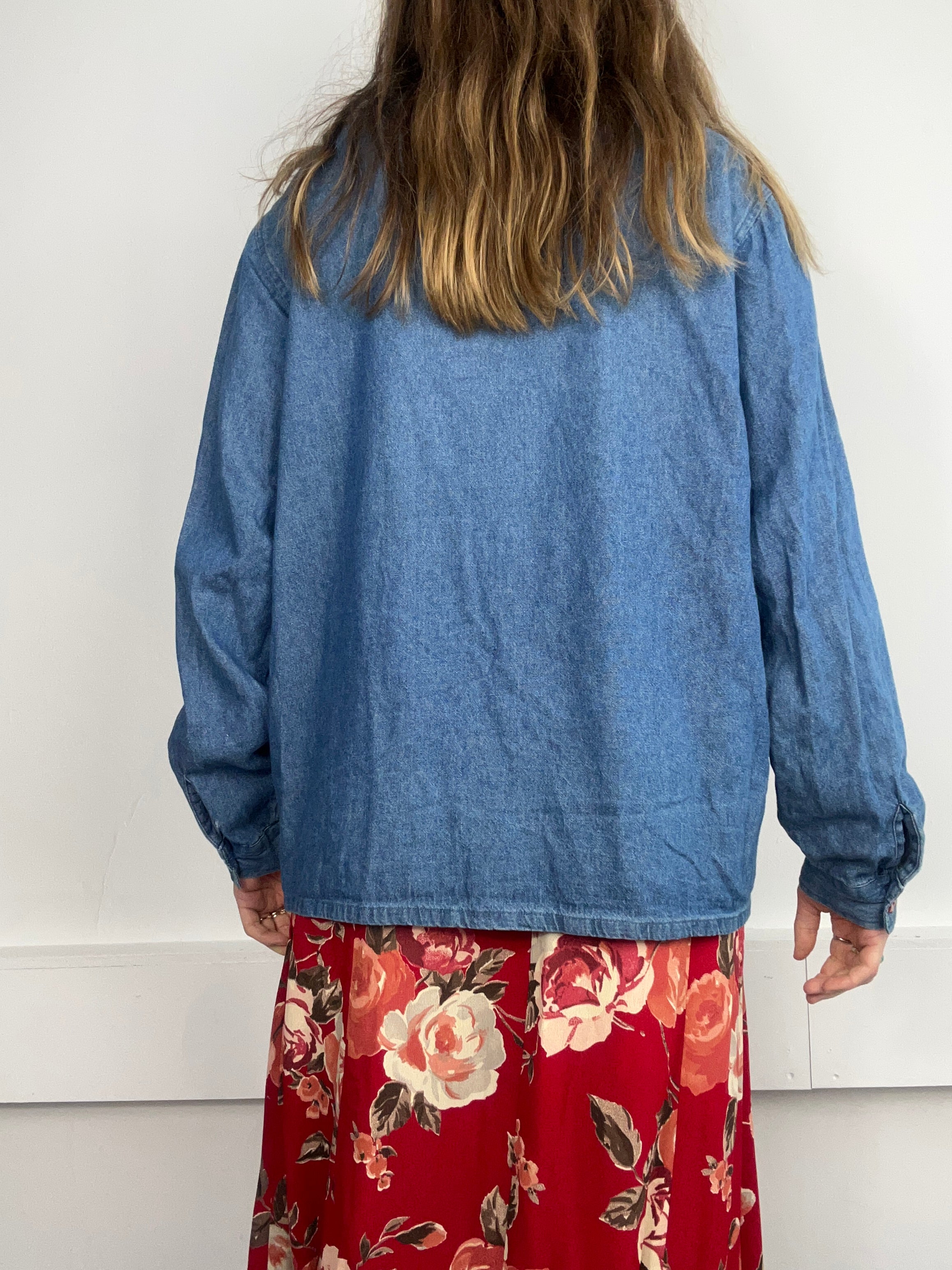 Pumpkin Embroidered Denim Jacket Size 12/14