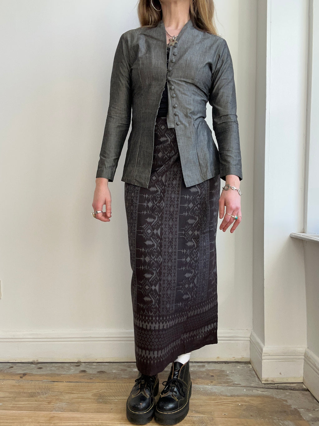 Silver 90's Skirt And Jacket Size 6