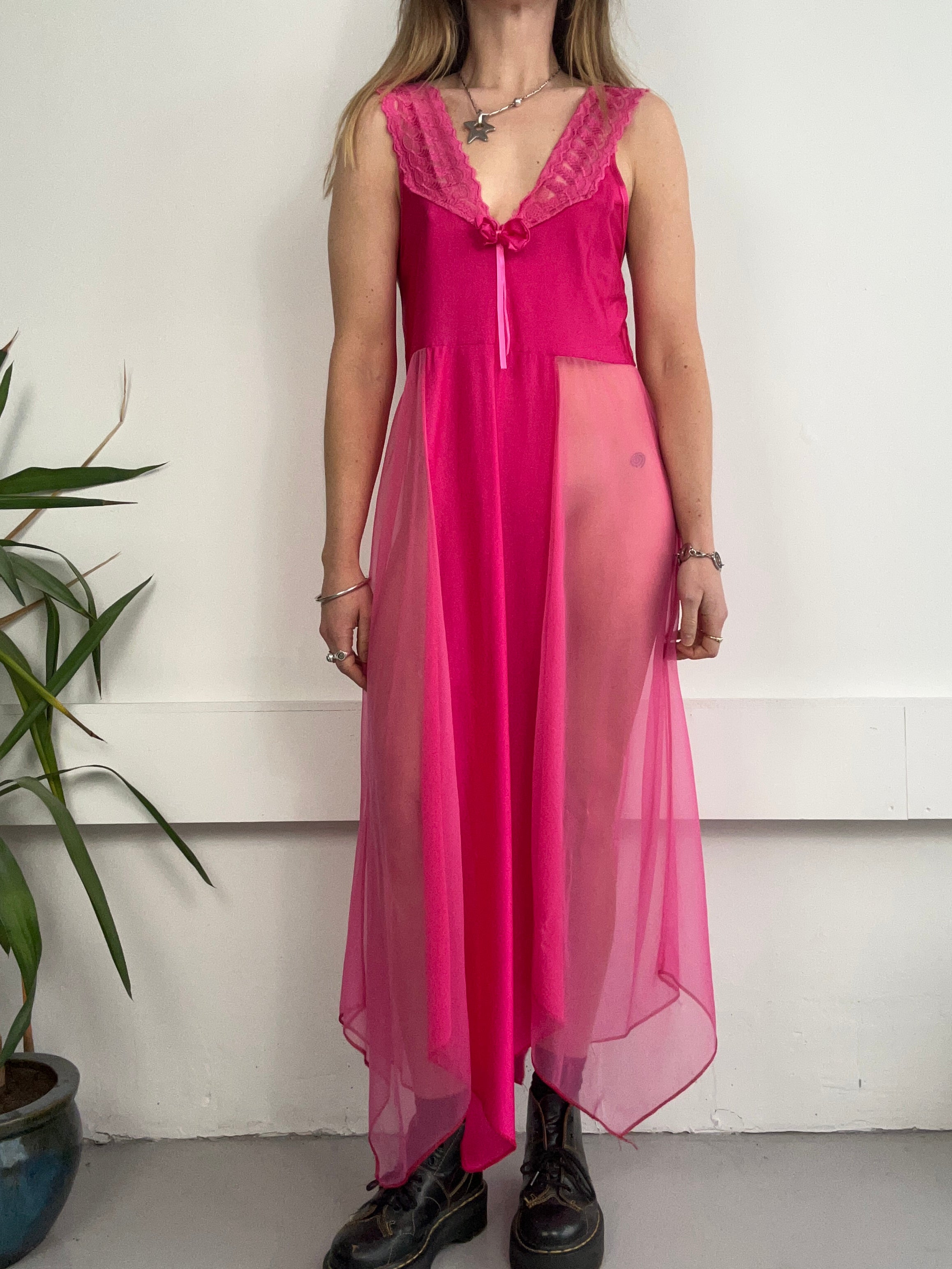 Pink 80's Slip Dress Size 8/10