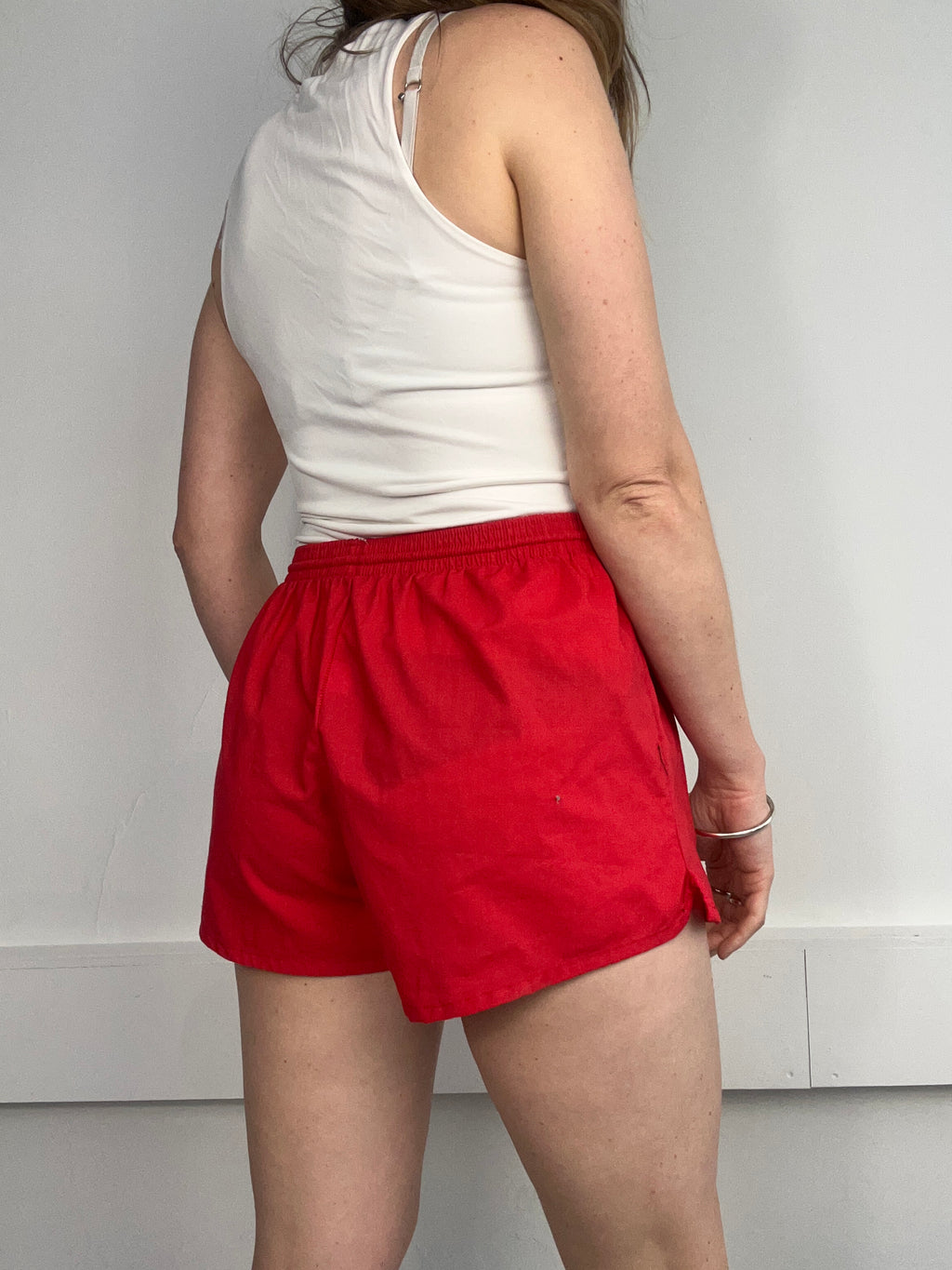Red 80's Sports Shorts Size S/M
