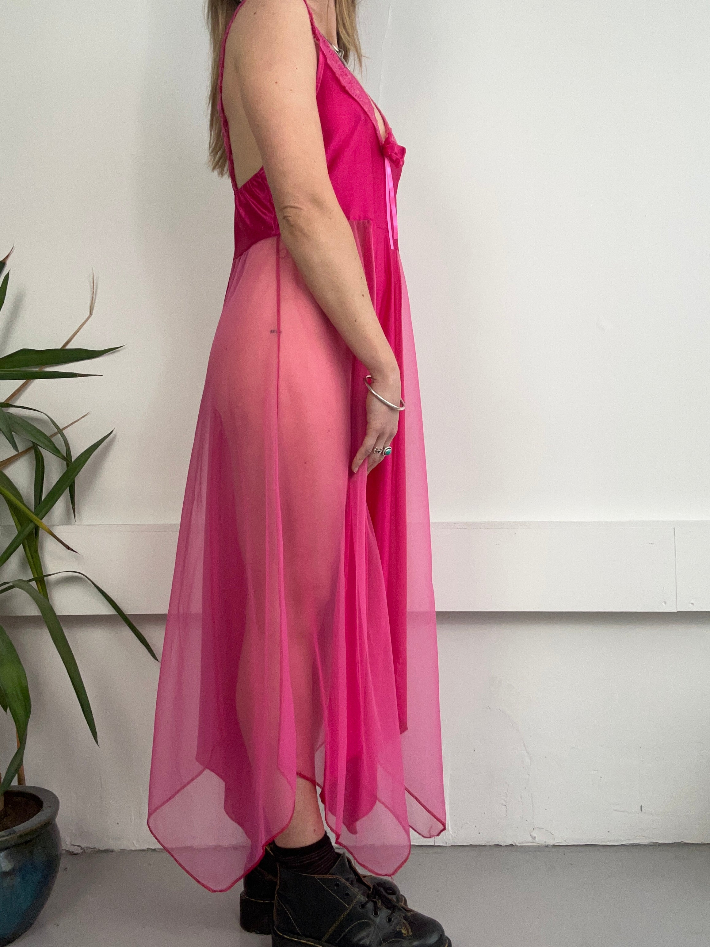 Pink 80's Slip Dress Size 8/10