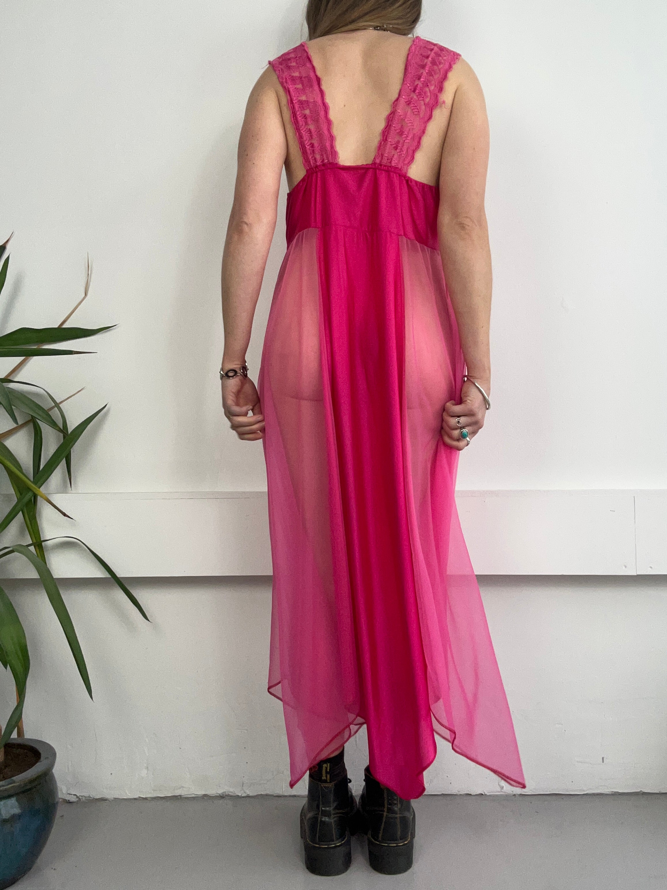 Pink 80's Slip Dress Size 8/10