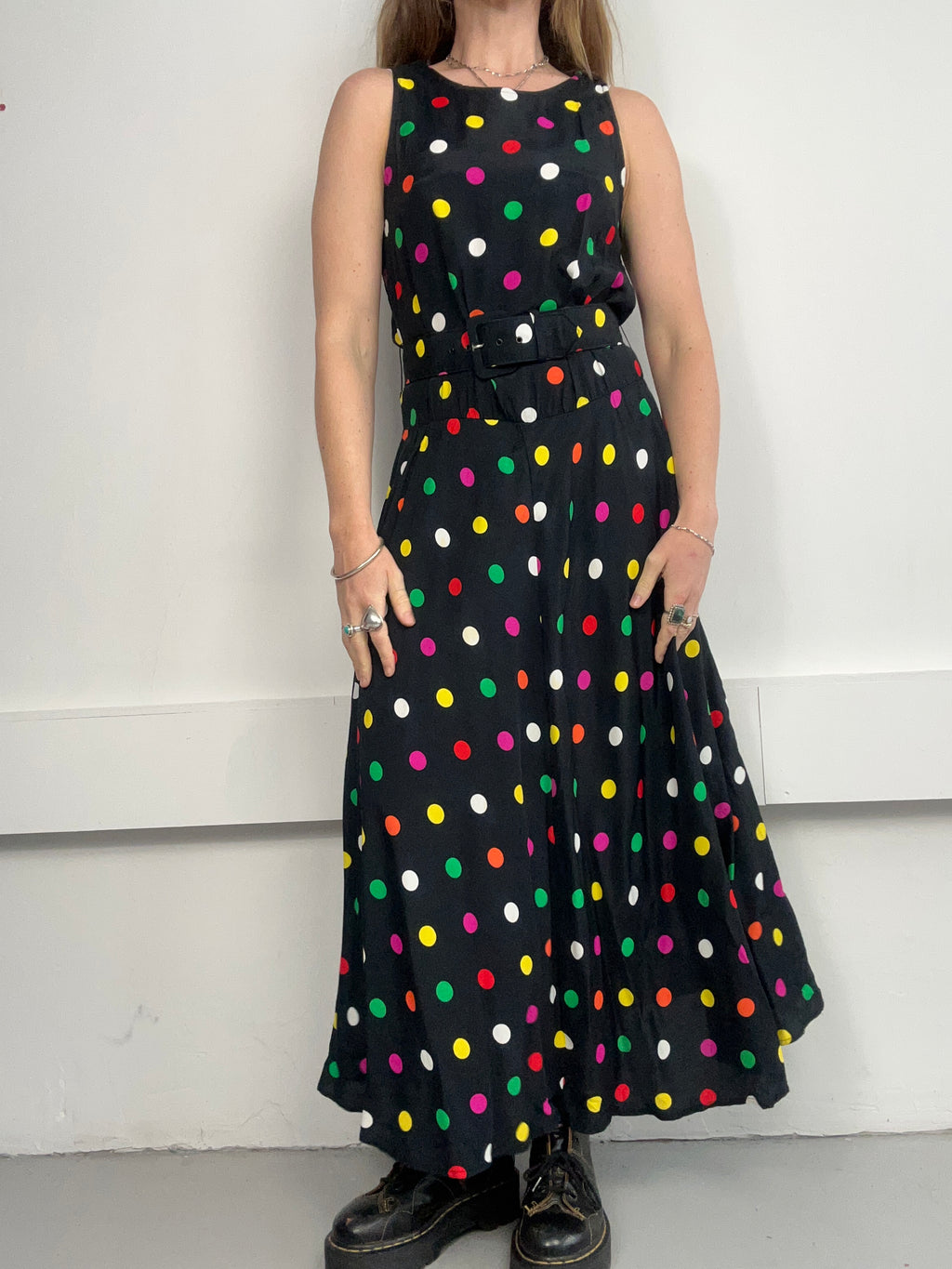 90's Polkadot Maxi Dress Size 8