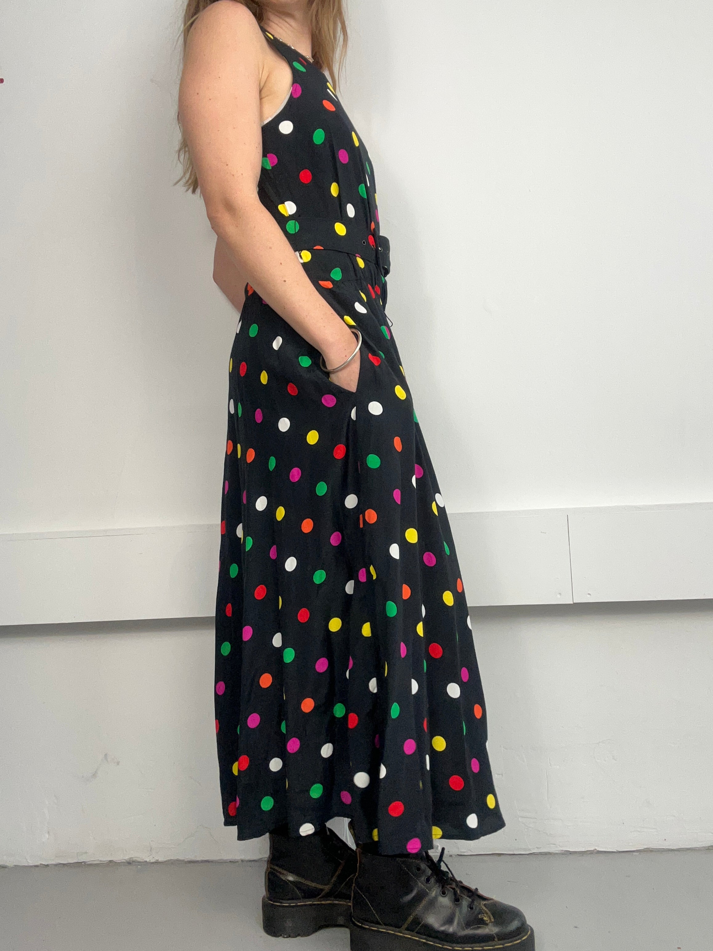 90's Polkadot Maxi Dress Size 8