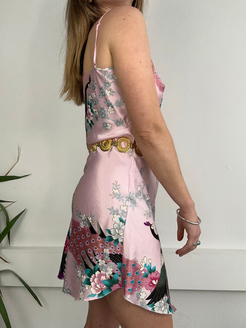 Pink floral slip Dress Size 8