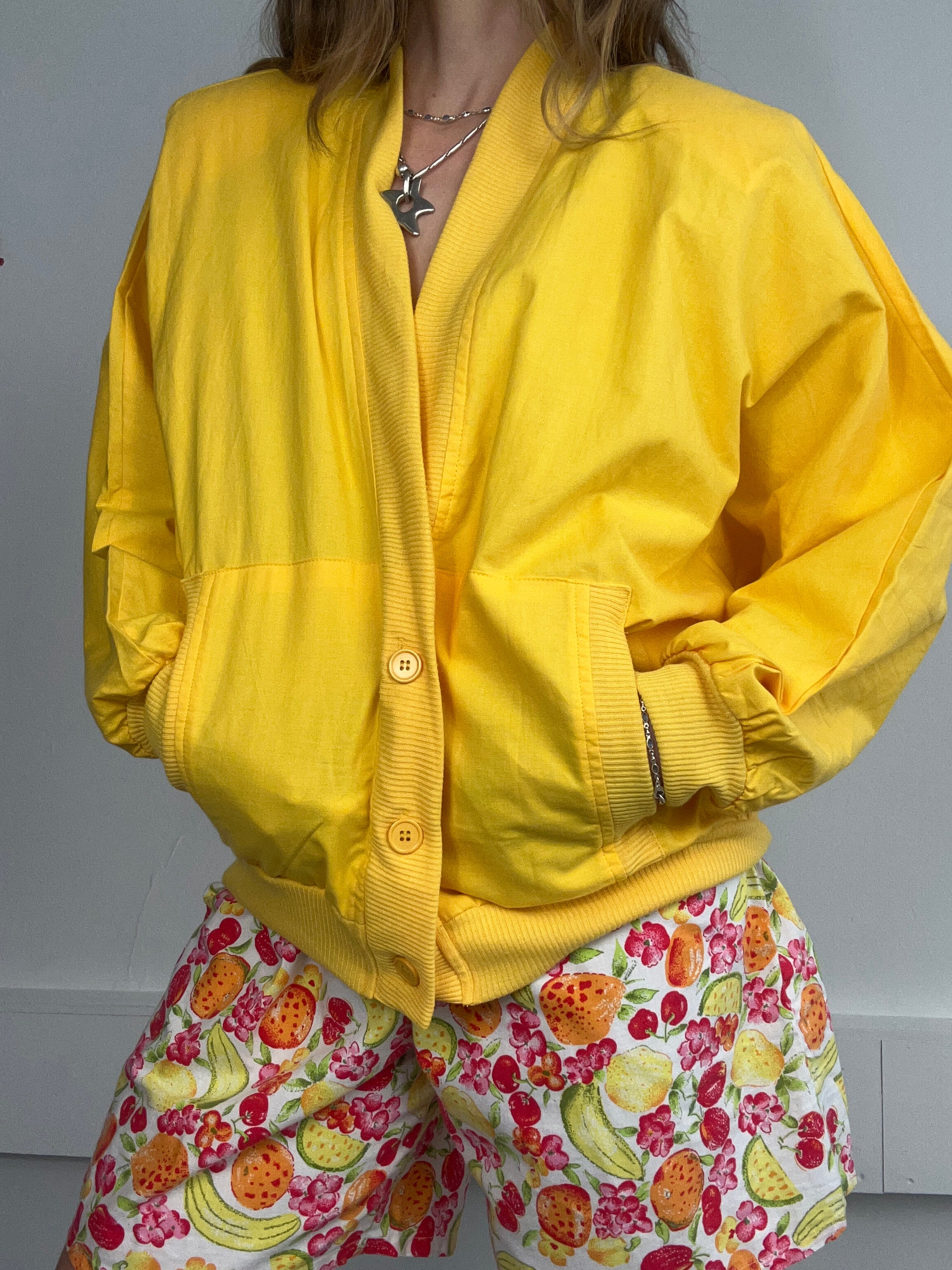 Yellow 80's v Neck Cardi Size 12