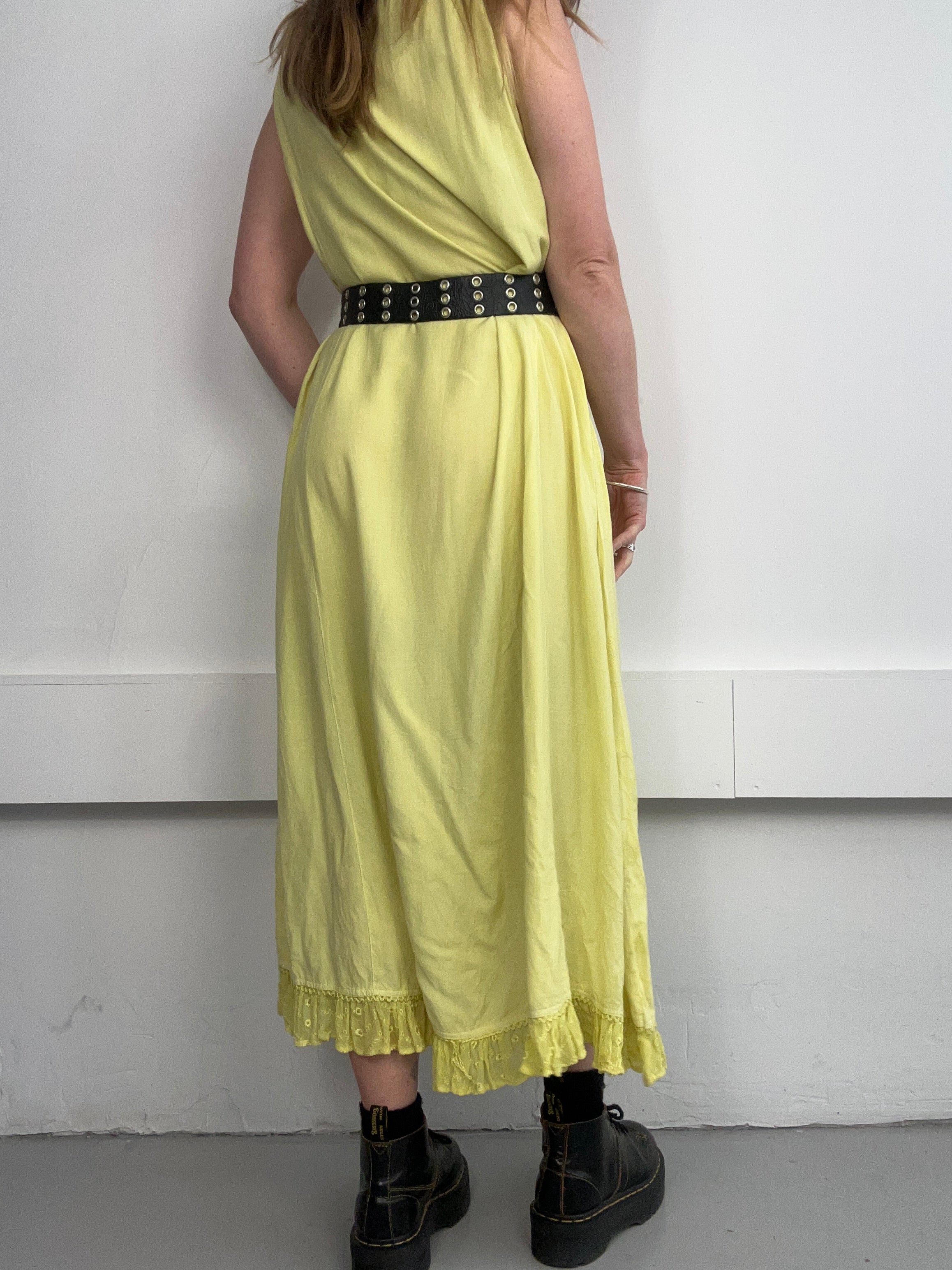 Lime Yellow ruffle Dress Size 14