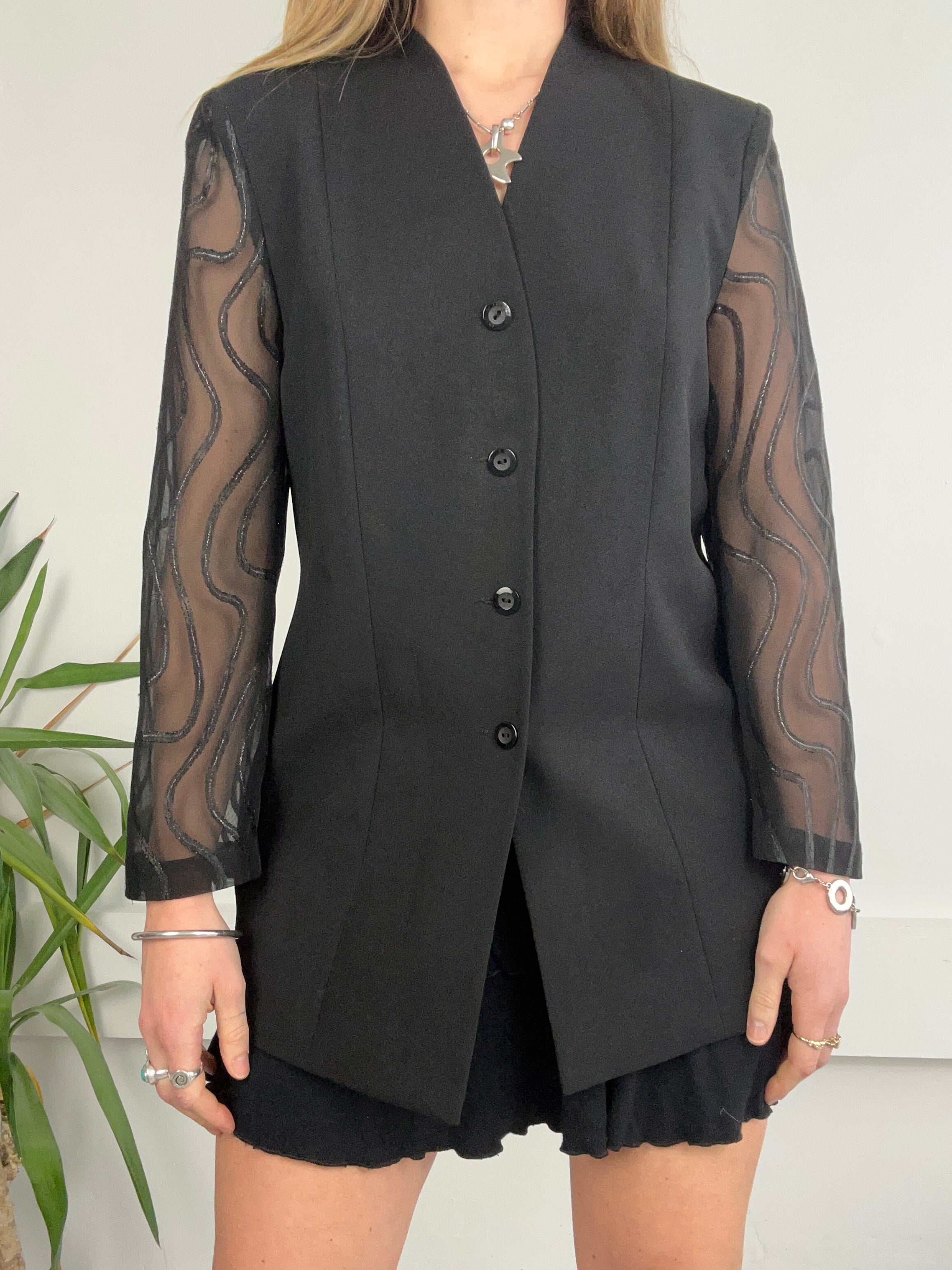 Sheer Sleeve 80's Blazer Size 12
