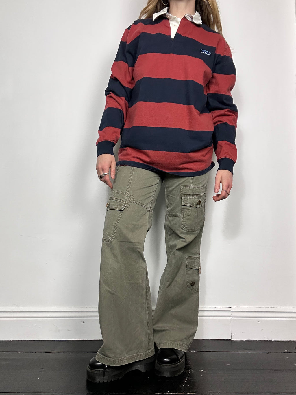 LL Bean Striped Rugby Top Size m