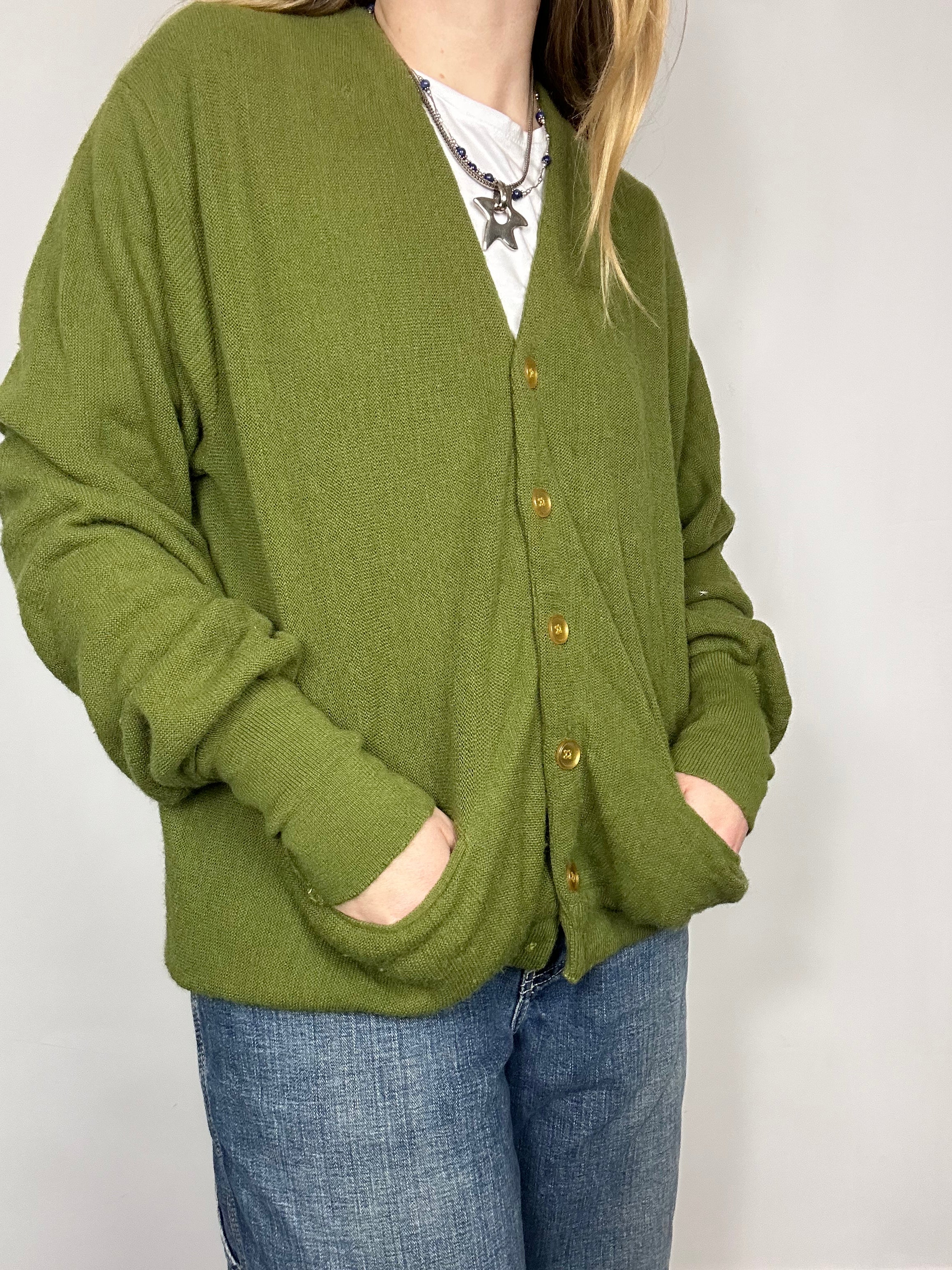 Olive 70's Cardigan Size 10