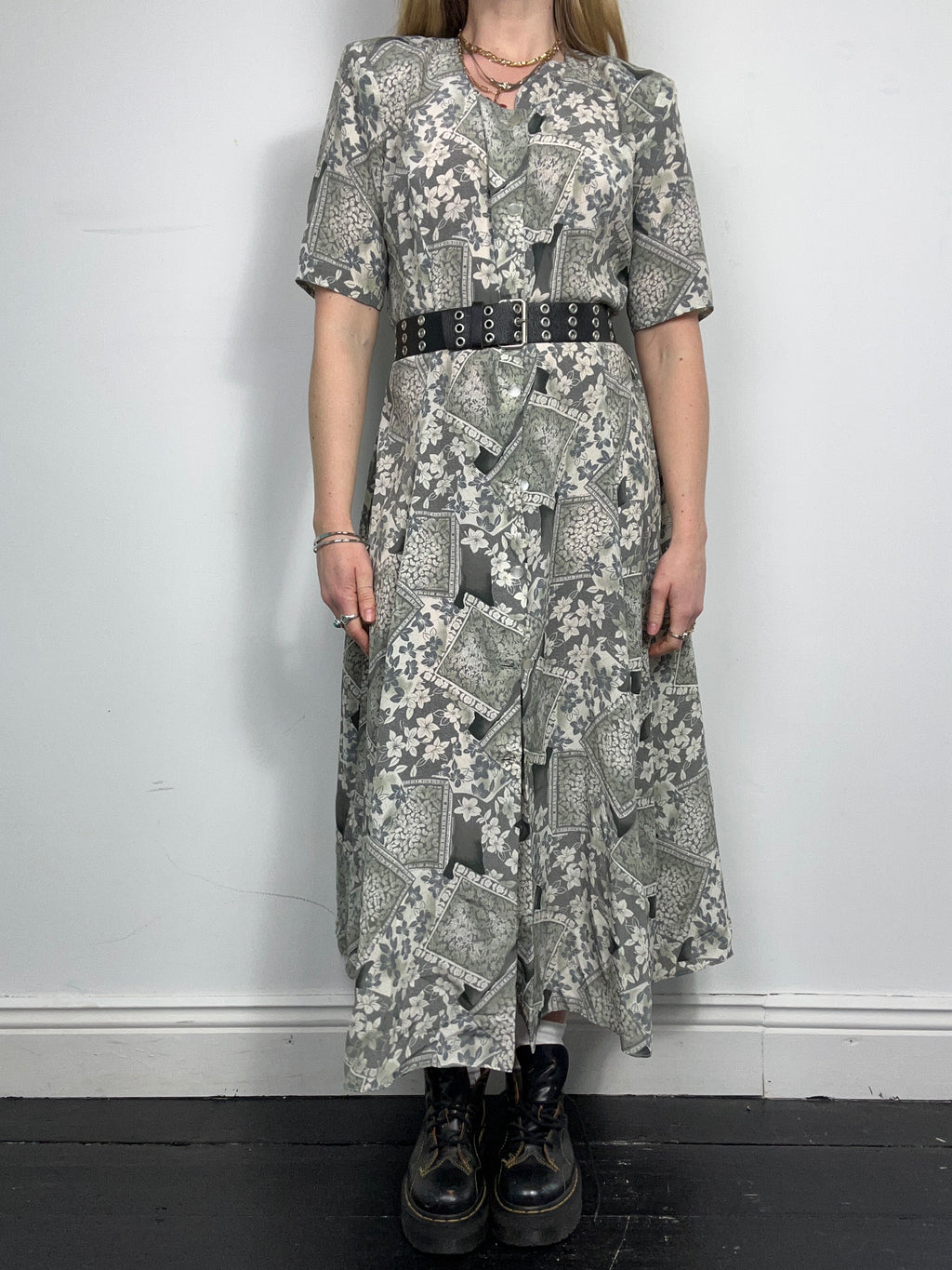 Grey 90's Tea Dress Size 12