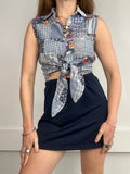 Tartan Floral Cropped Shirt Sixe 10