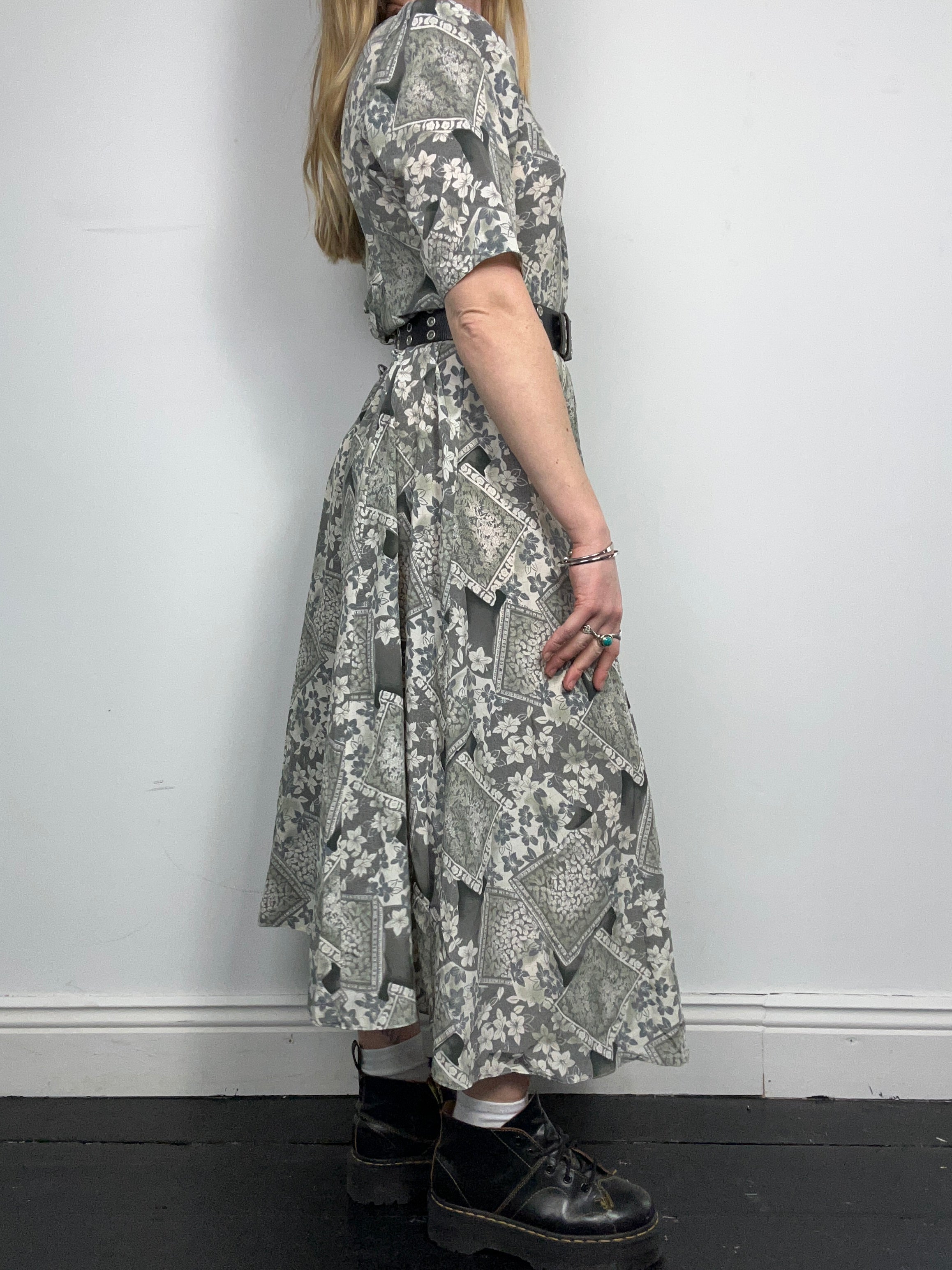 Grey 90's Tea Dress Size 12