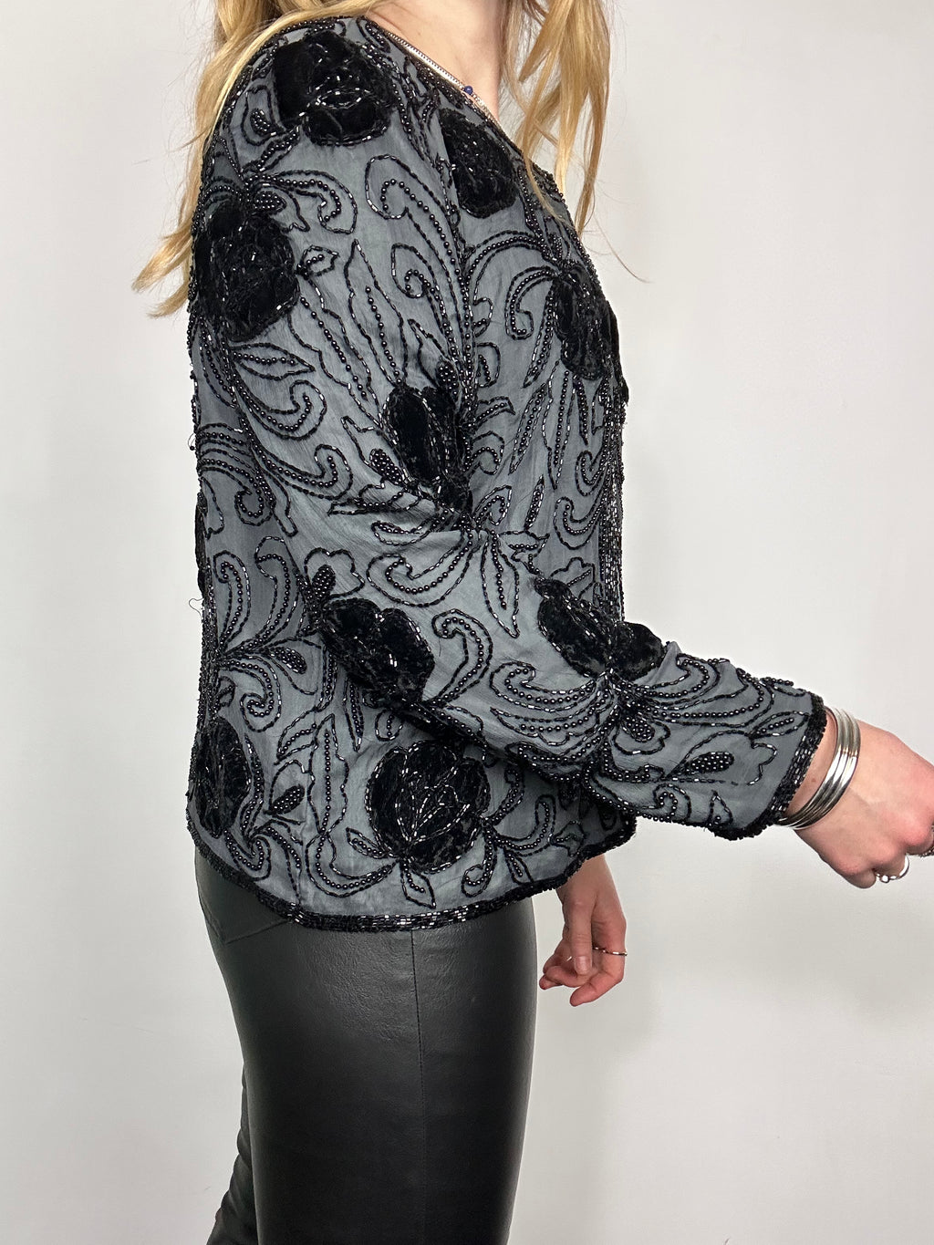 Grey Sequin Jacket Size 10