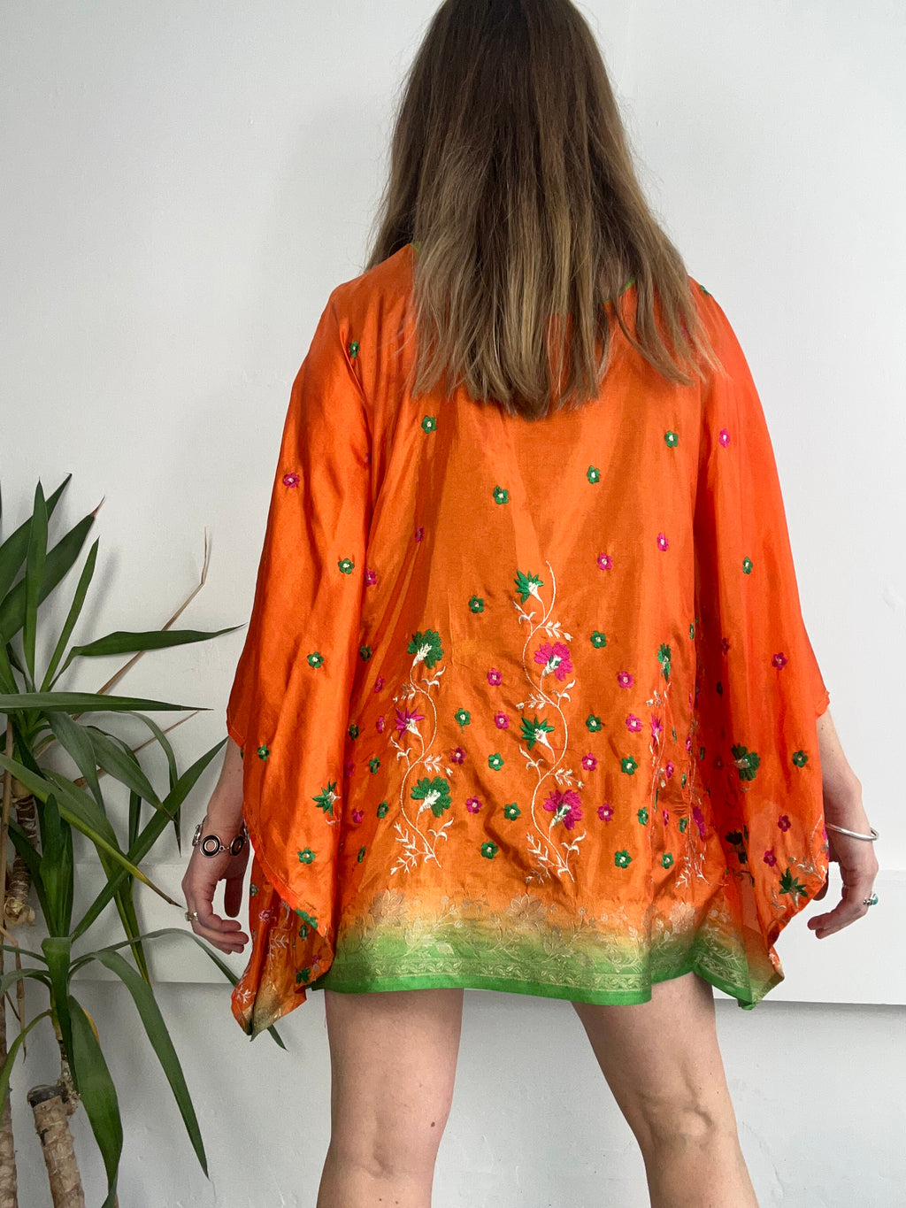 Embroiered Silky Poncho Dress Size 8/10/12