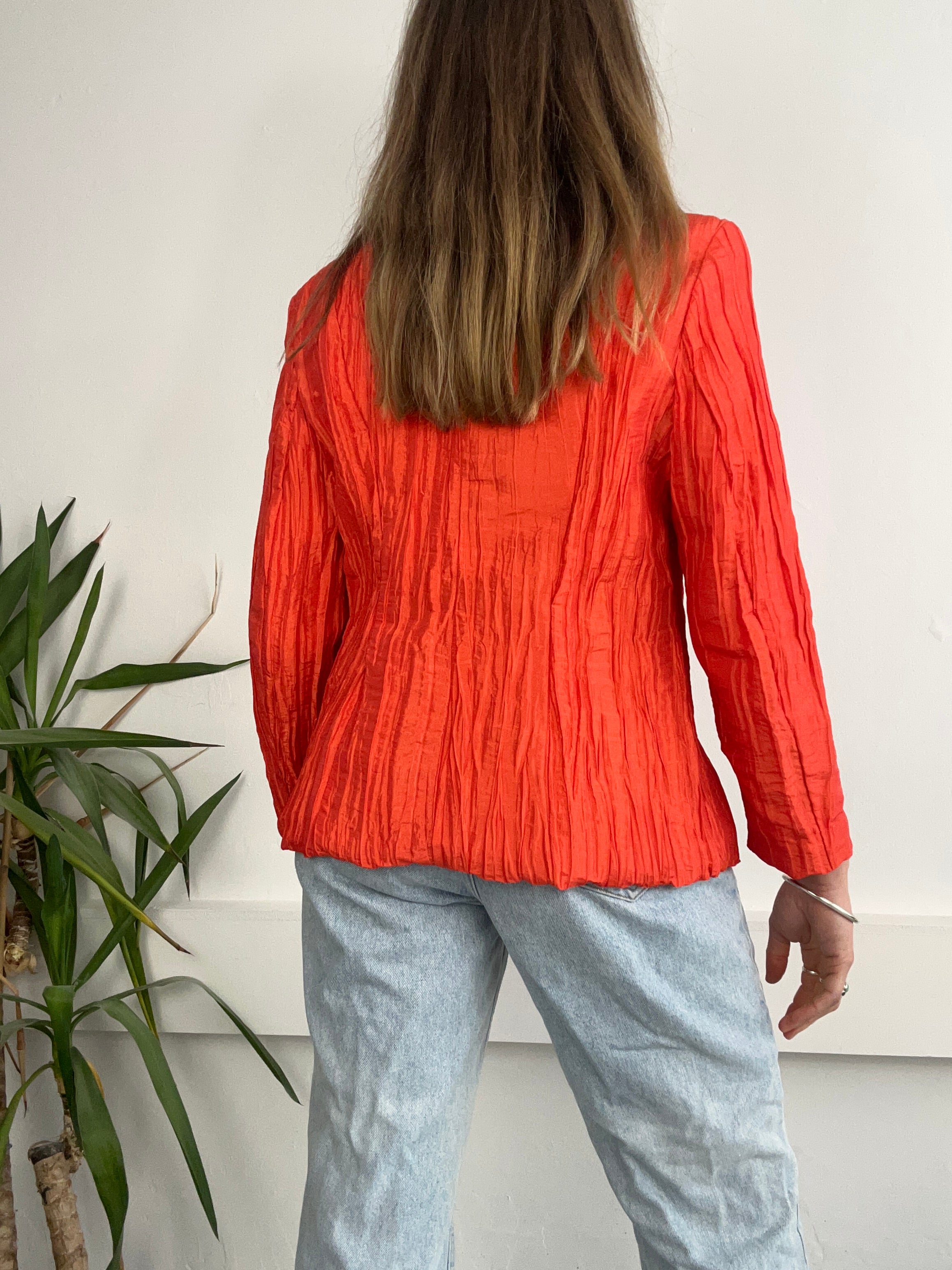 Orange 90's Zip Thru Jacket Size 10