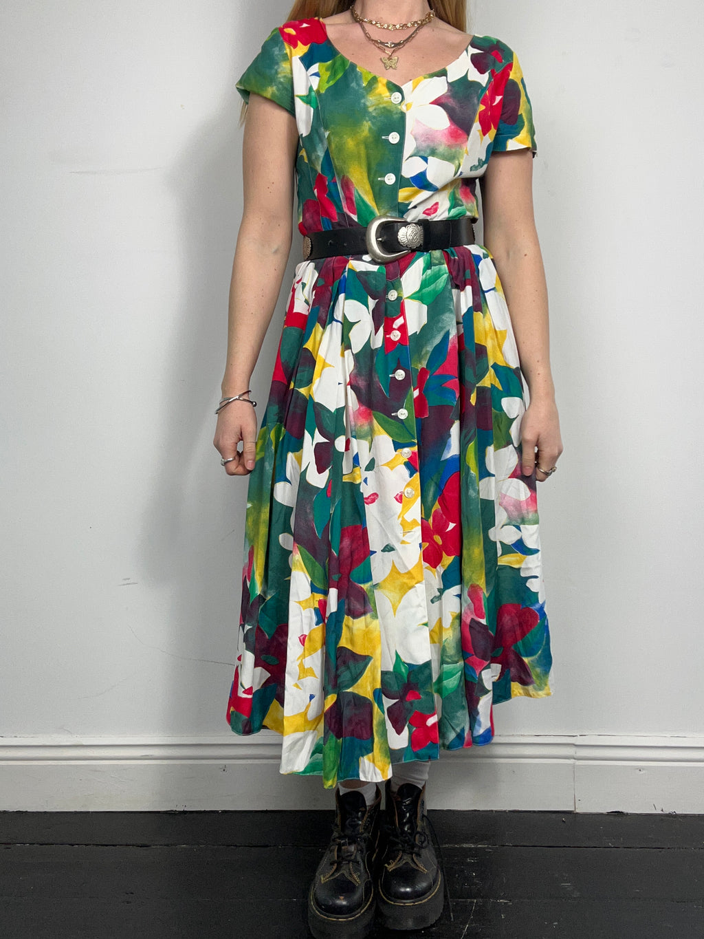 Floral 90's Midi Dress Size 12