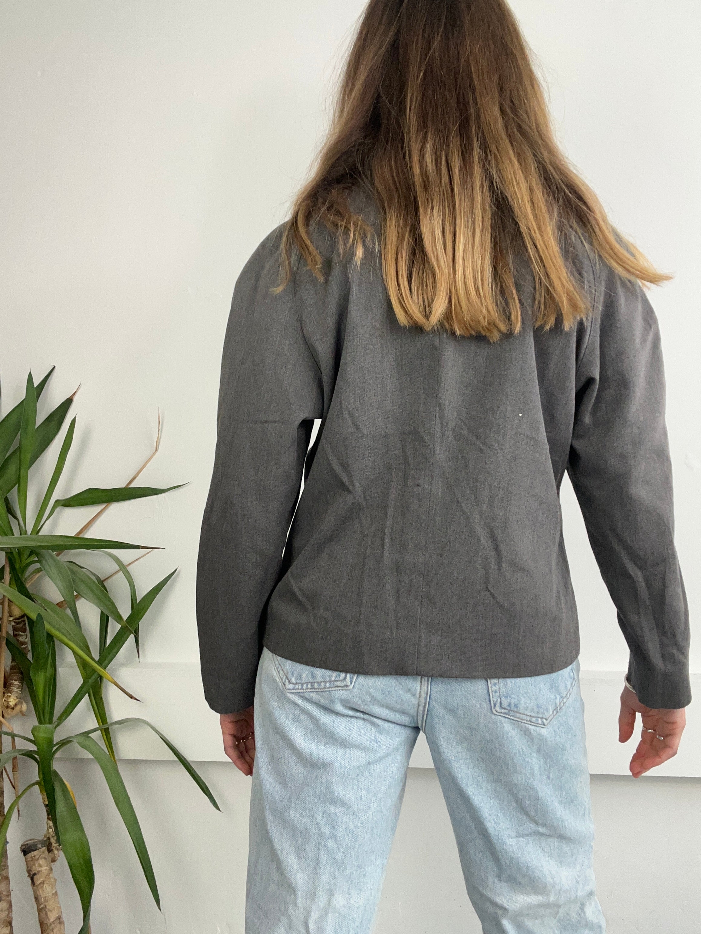 Grey 80's Double Breasted Blazer Size 10/12