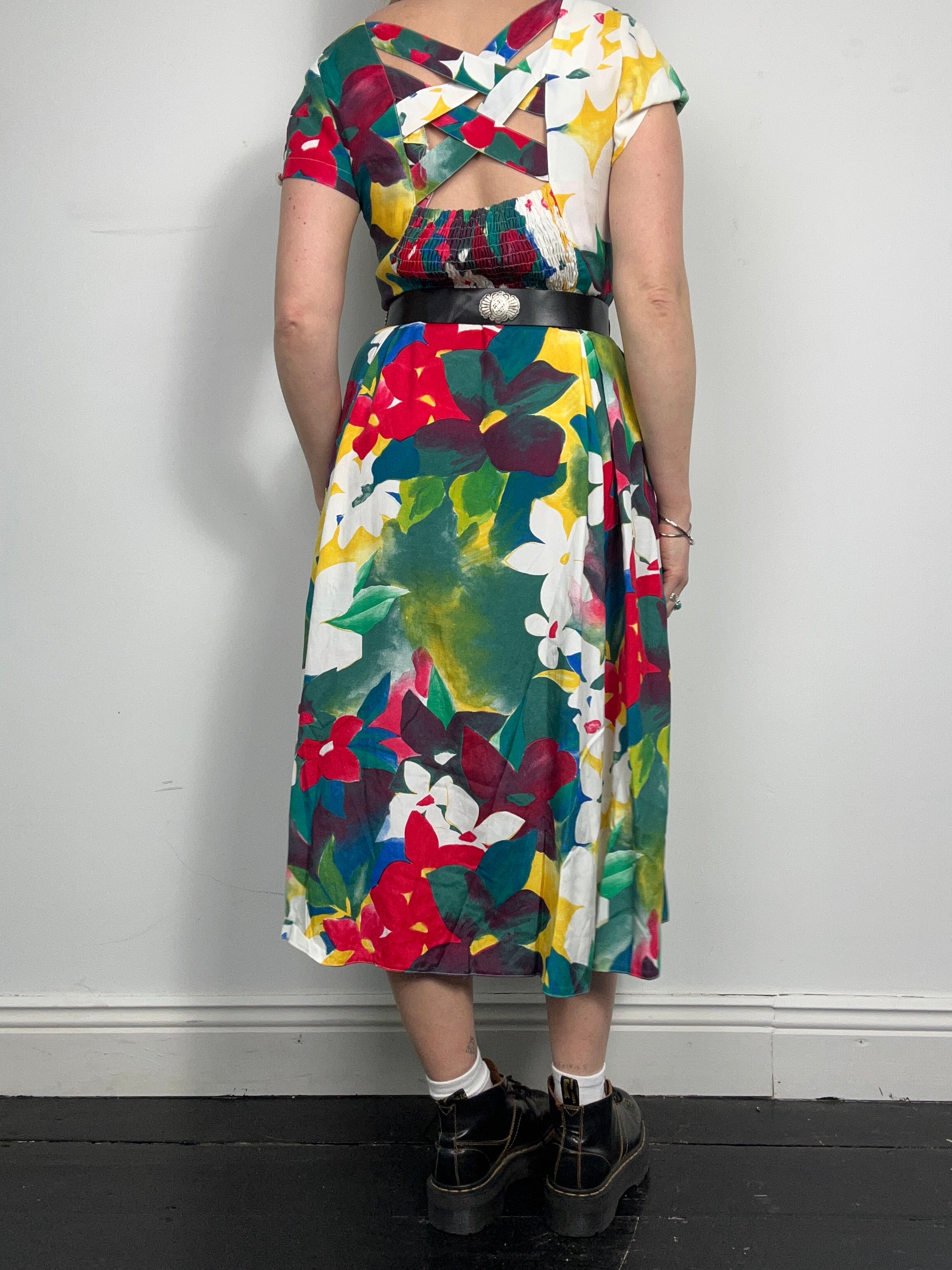 Floral 90's Midi Dress Size 12