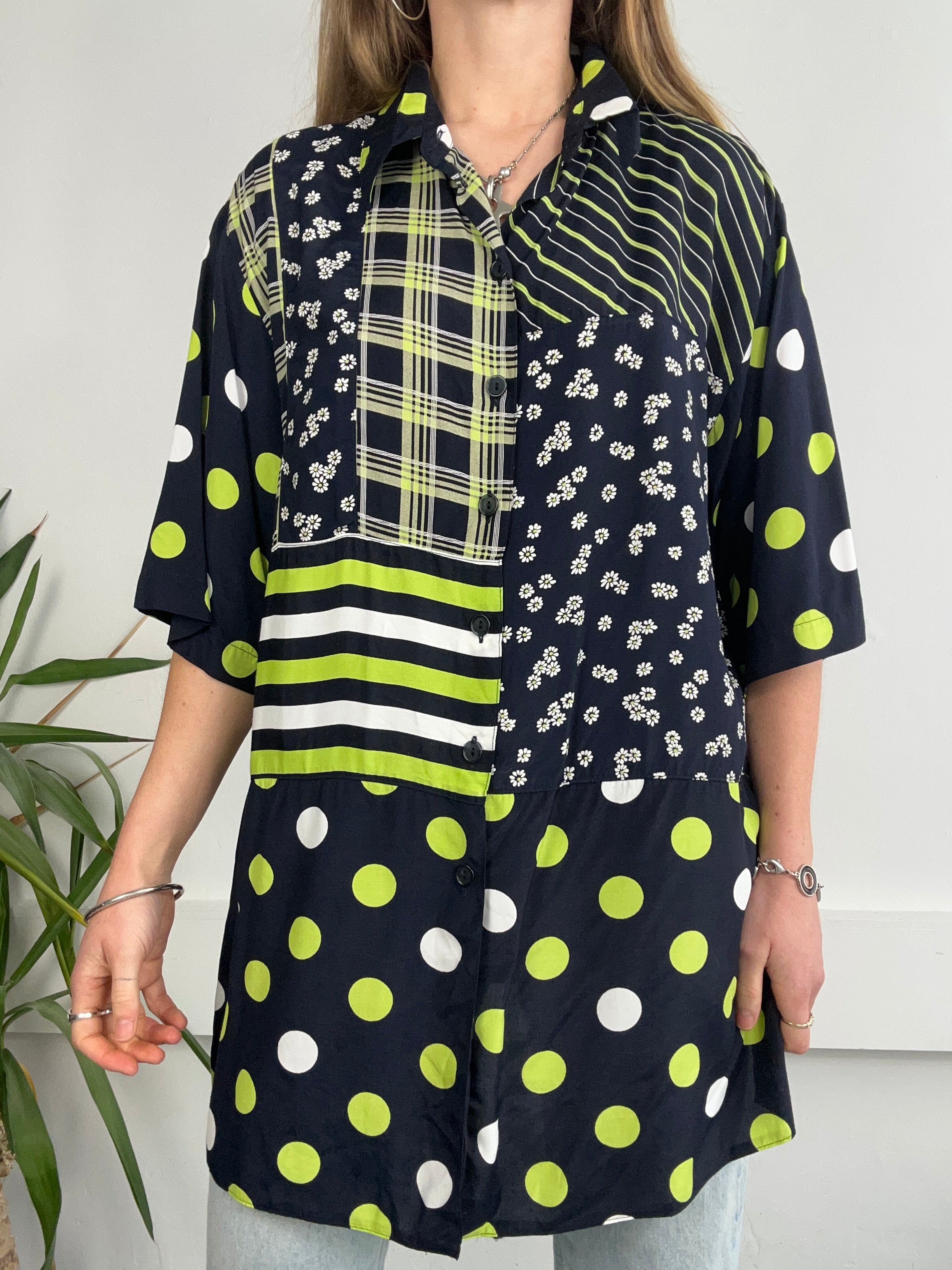 Polka Dot 80's Shirt Size Xl