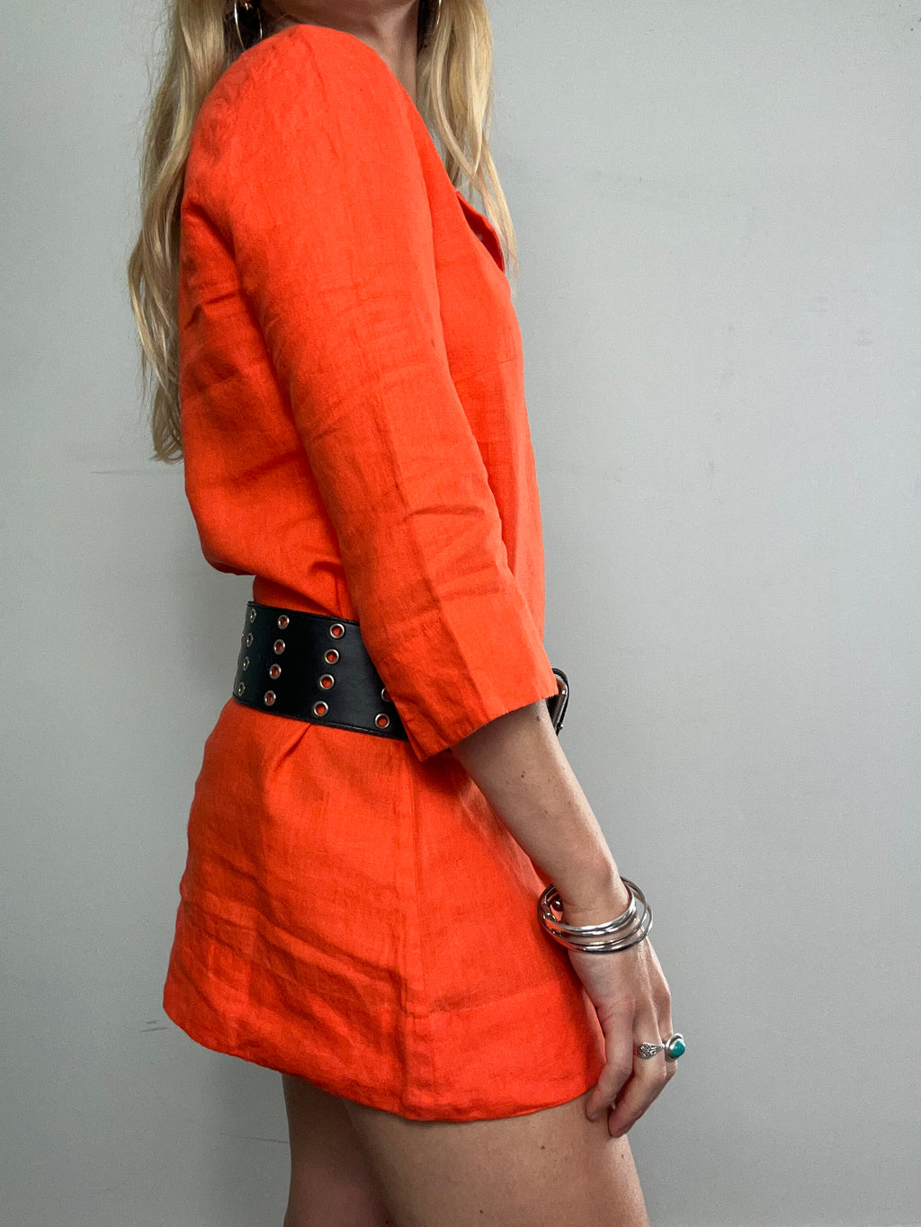 Orange Linen Dress Size 10