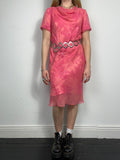 Pink Y2K Chiffon Midi Dress size 12
