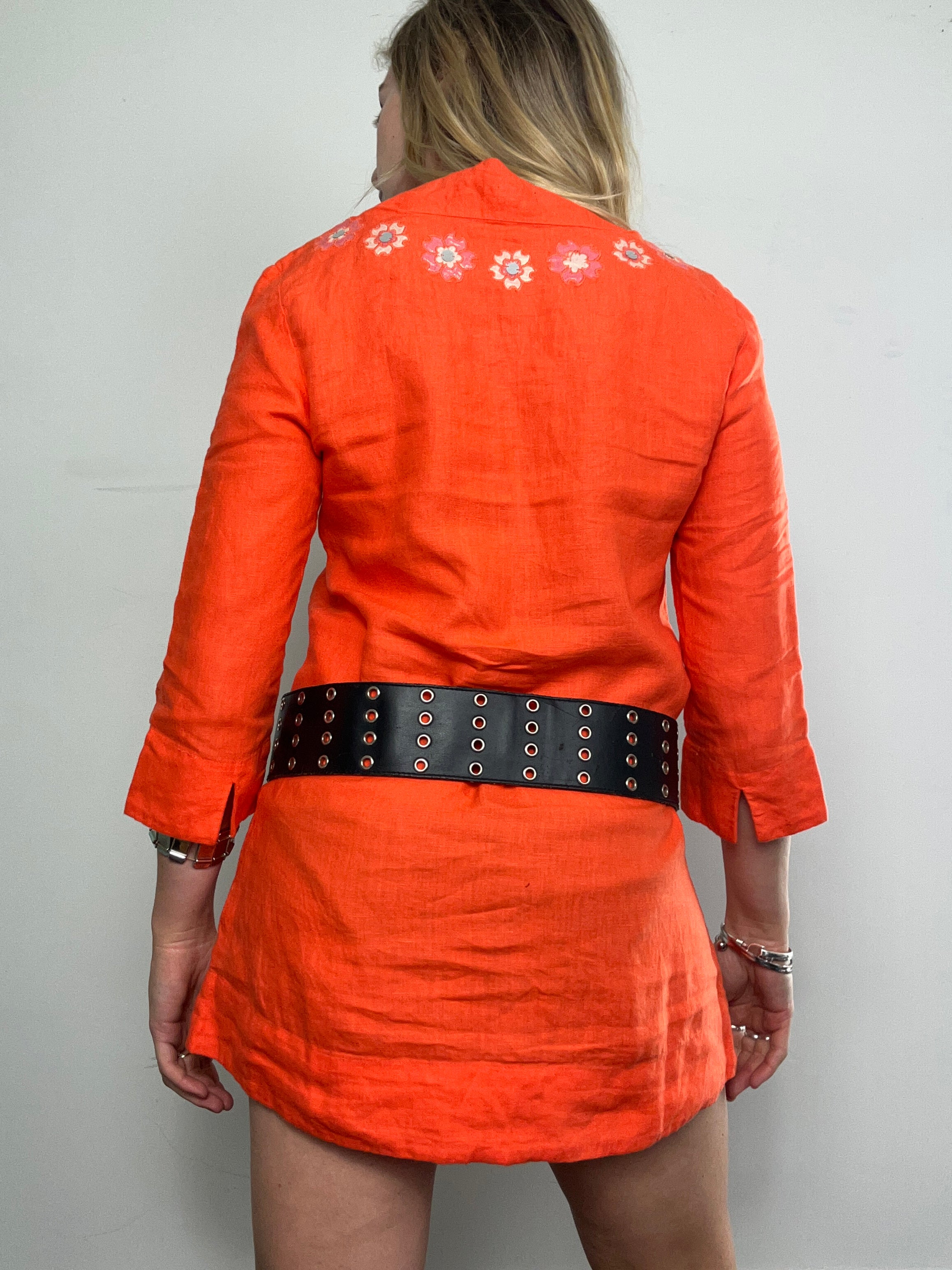 Orange Linen Dress Size 10