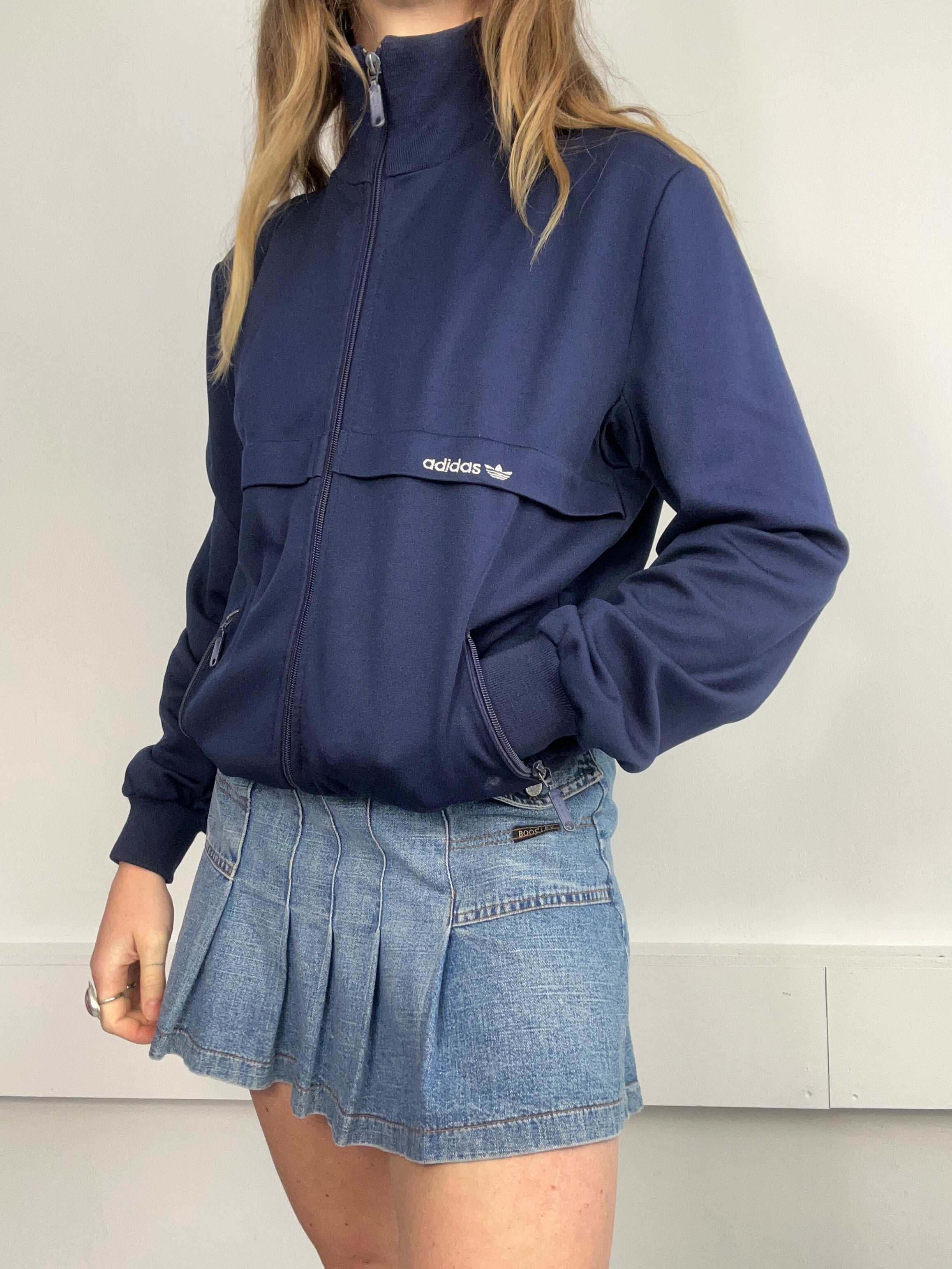 Adidas Navy Track Jacket Size S/m