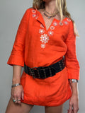 Orange Linen Dress Size 10
