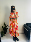 Orange Tartan 90's Dress Size 12