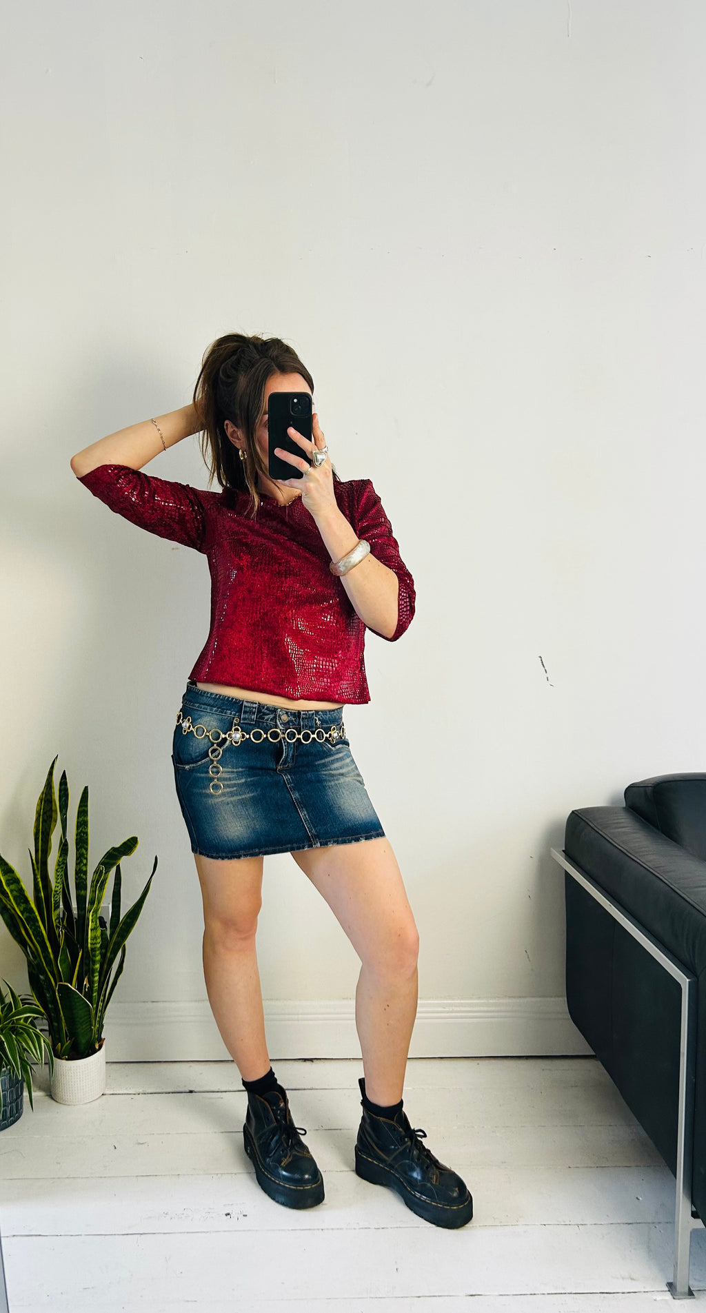 Faux Snake Skin Top Size 10