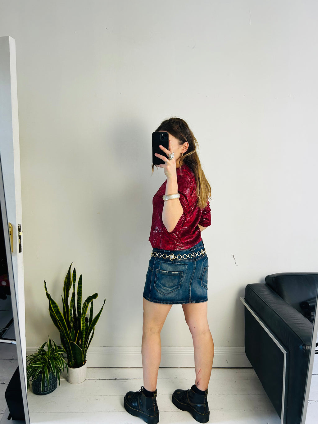 Denim Low rise Mini Skirt Size 8