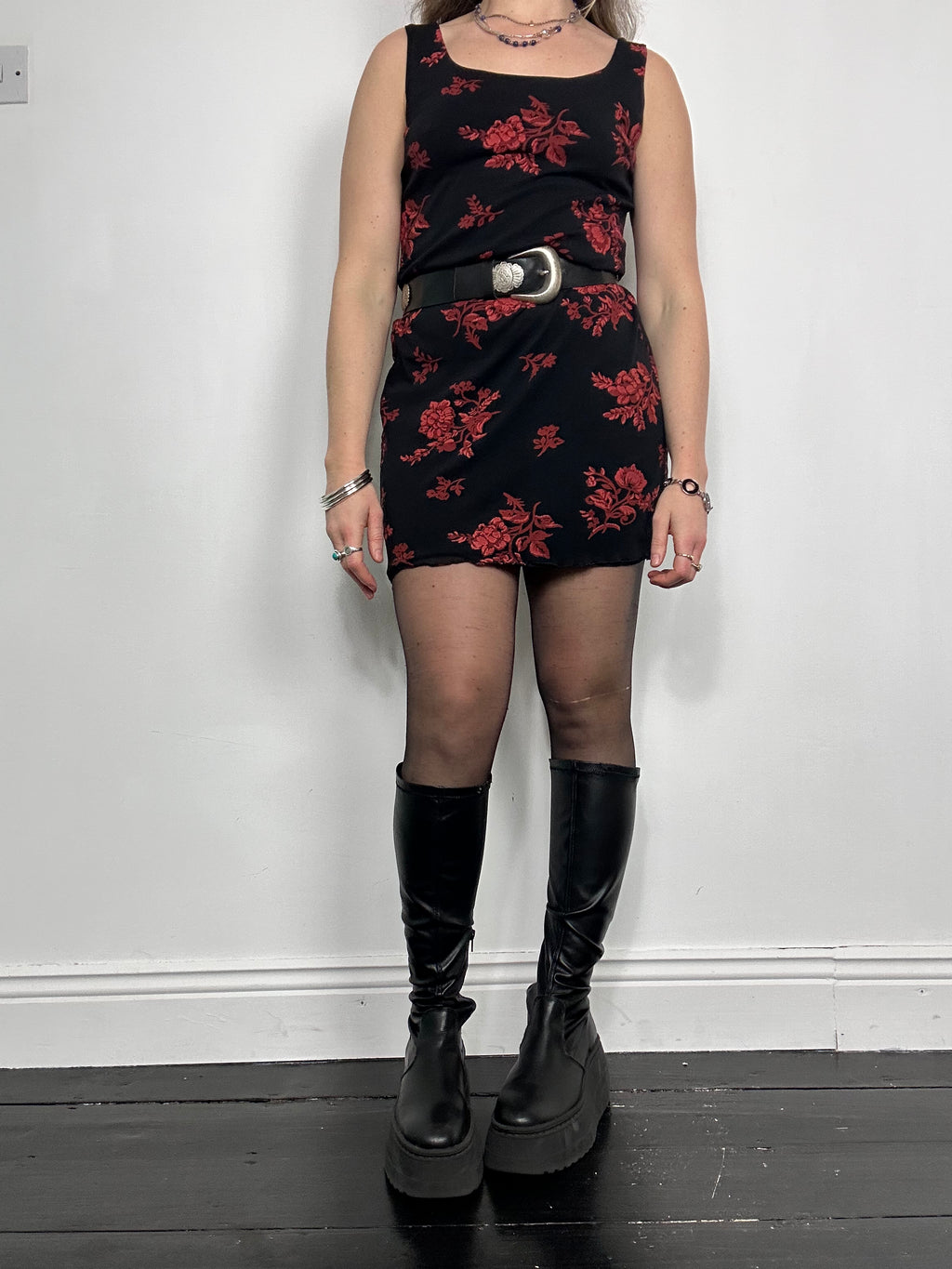 Floral Mesh mini Dress Size 8/10