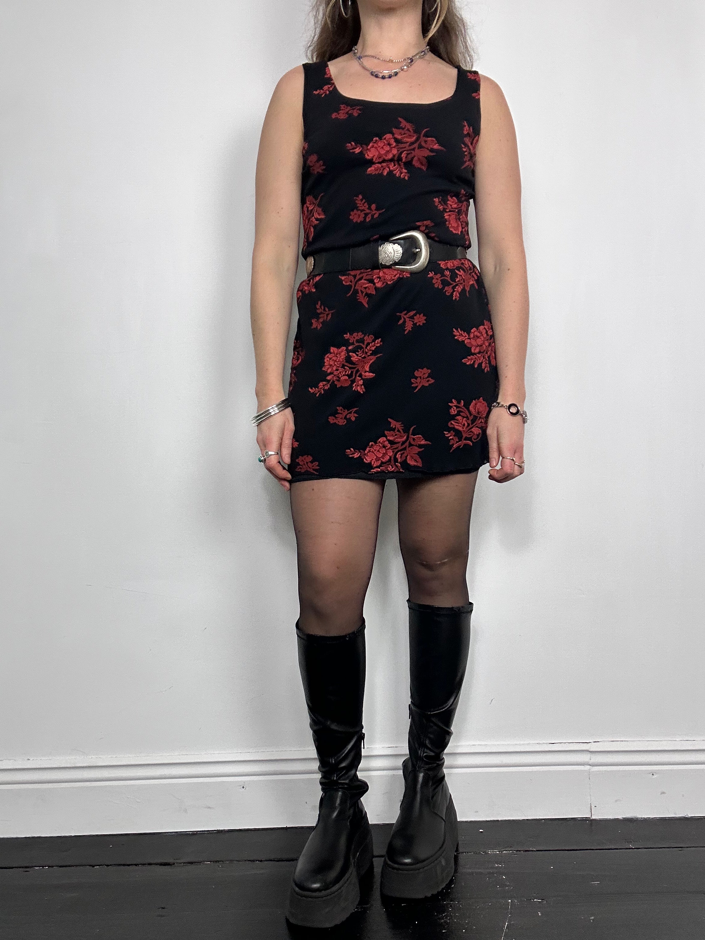 Floral Mesh mini Dress Size 8/10