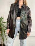 Shimmer Snak Print Faux Jacket Size 14