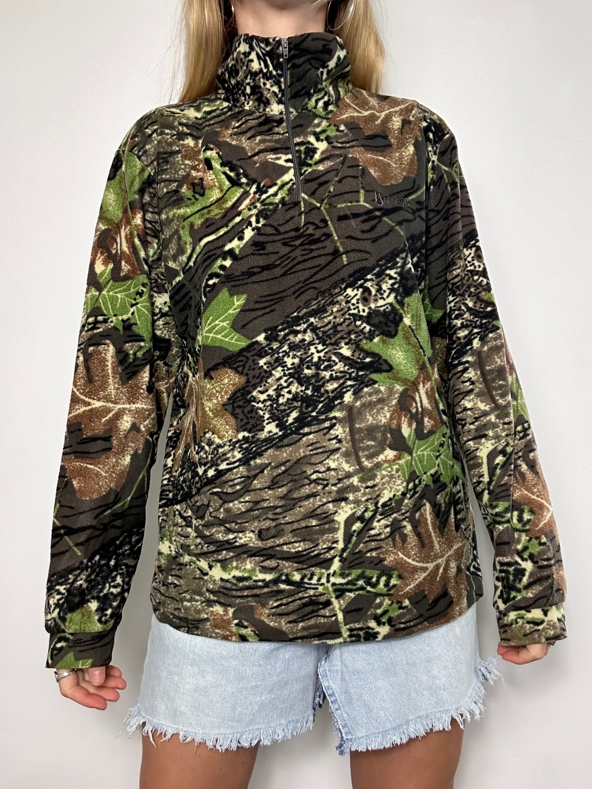 Camo Half Zip Fleece Size M