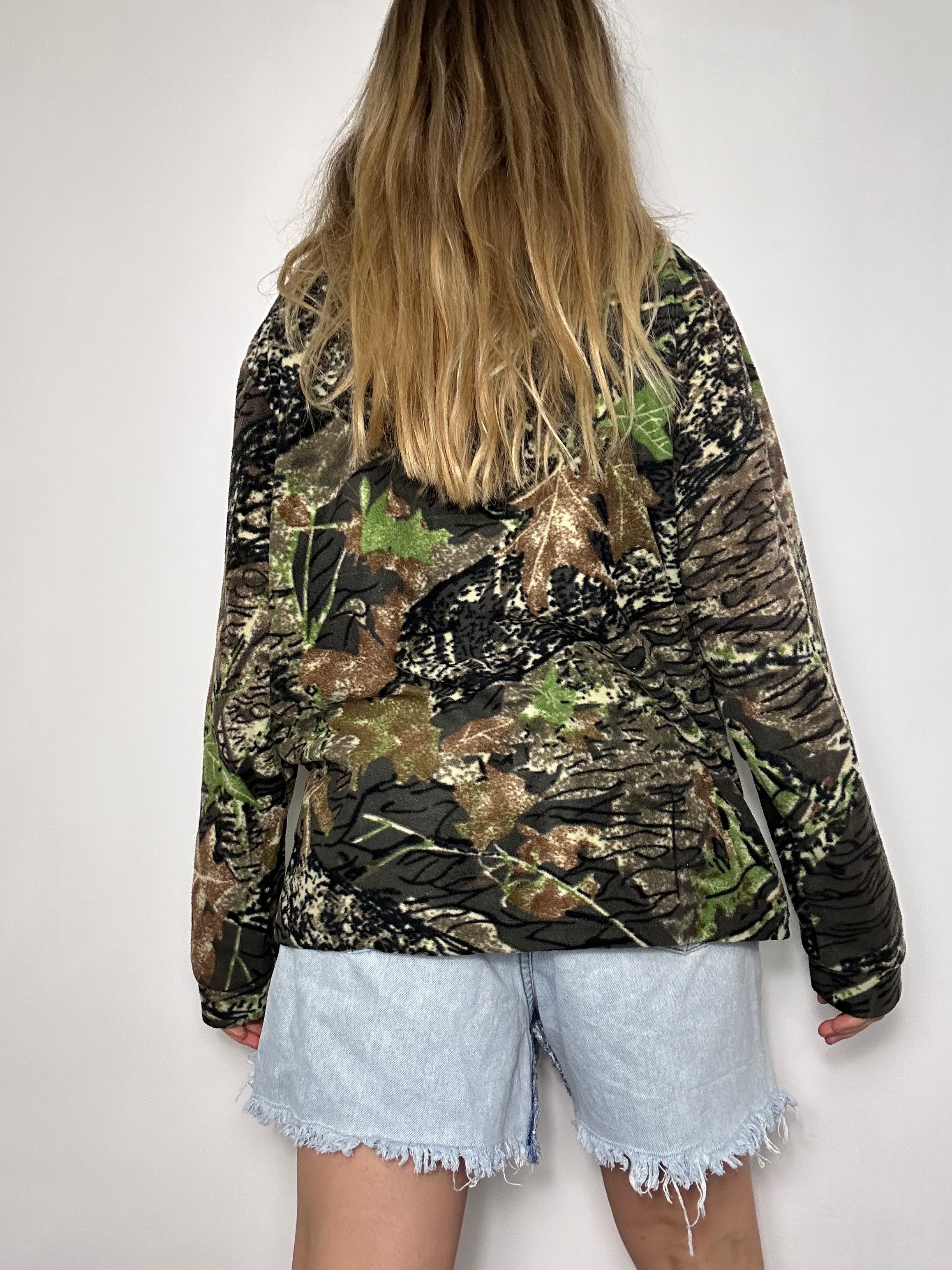 Camo Half Zip Fleece Size M
