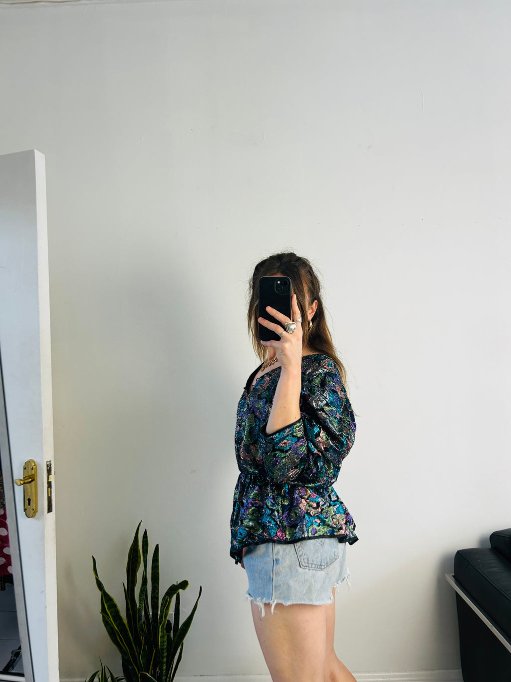 Sparkly Peplum 80's Shirt Size 12