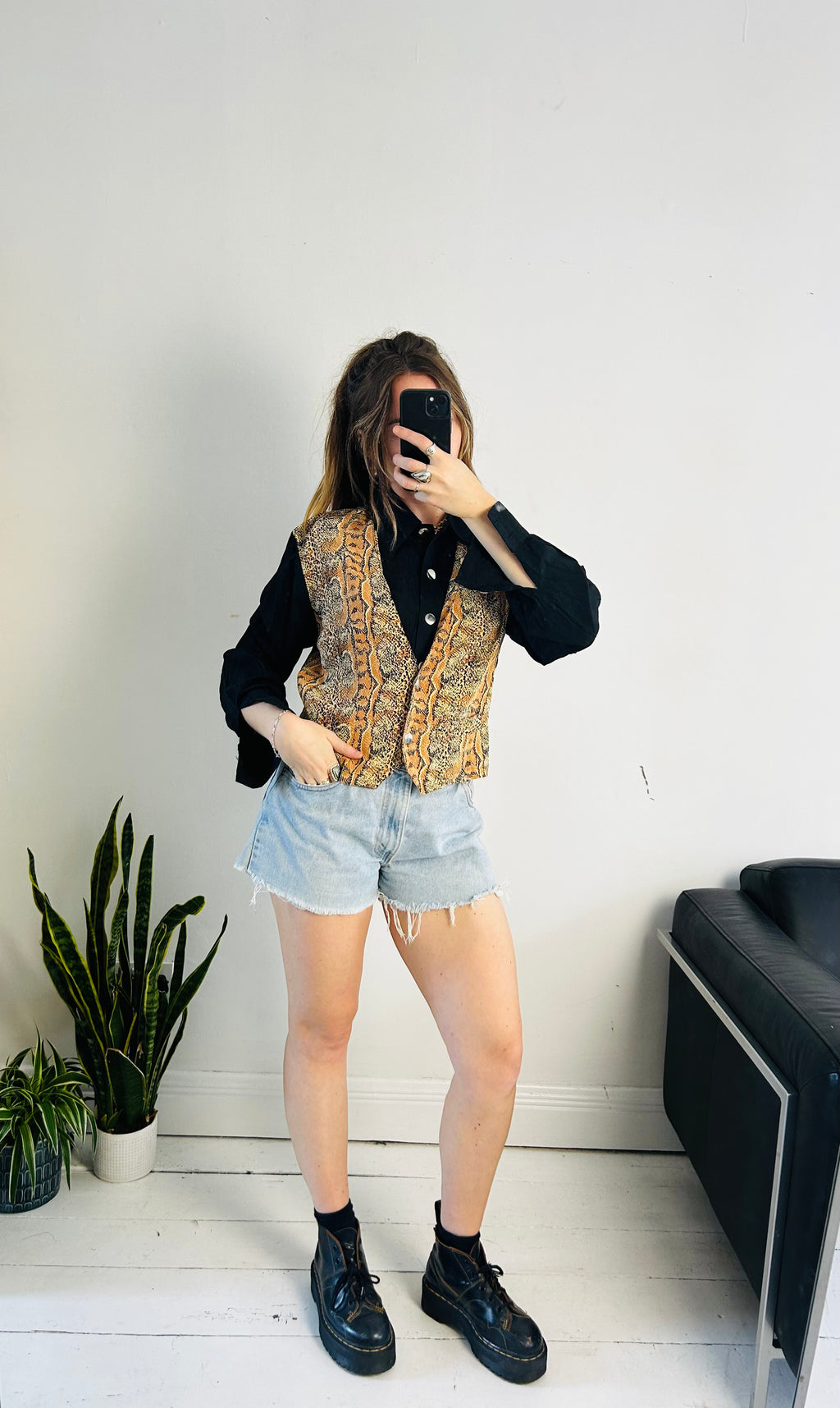Snake Skin Shirt 80's Size 12