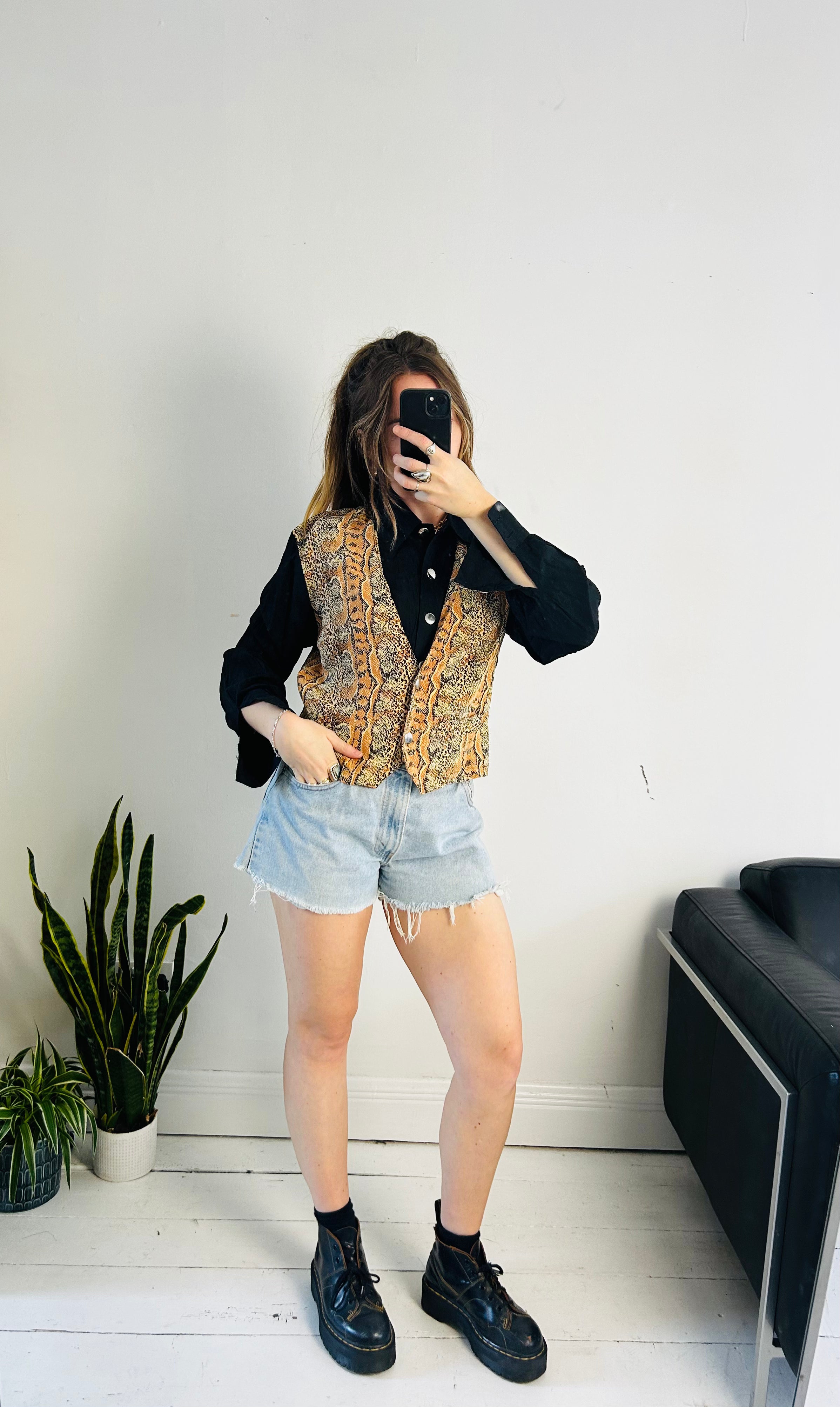 Snake Skin Shirt 80's Size 12