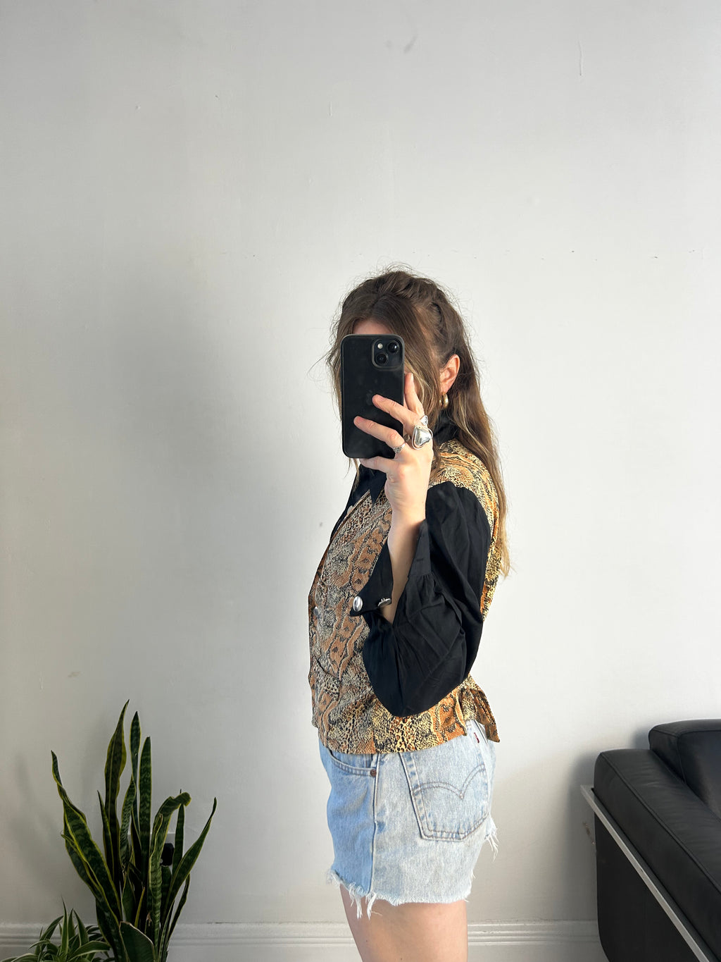 Snake Skin Shirt 80's Size 12
