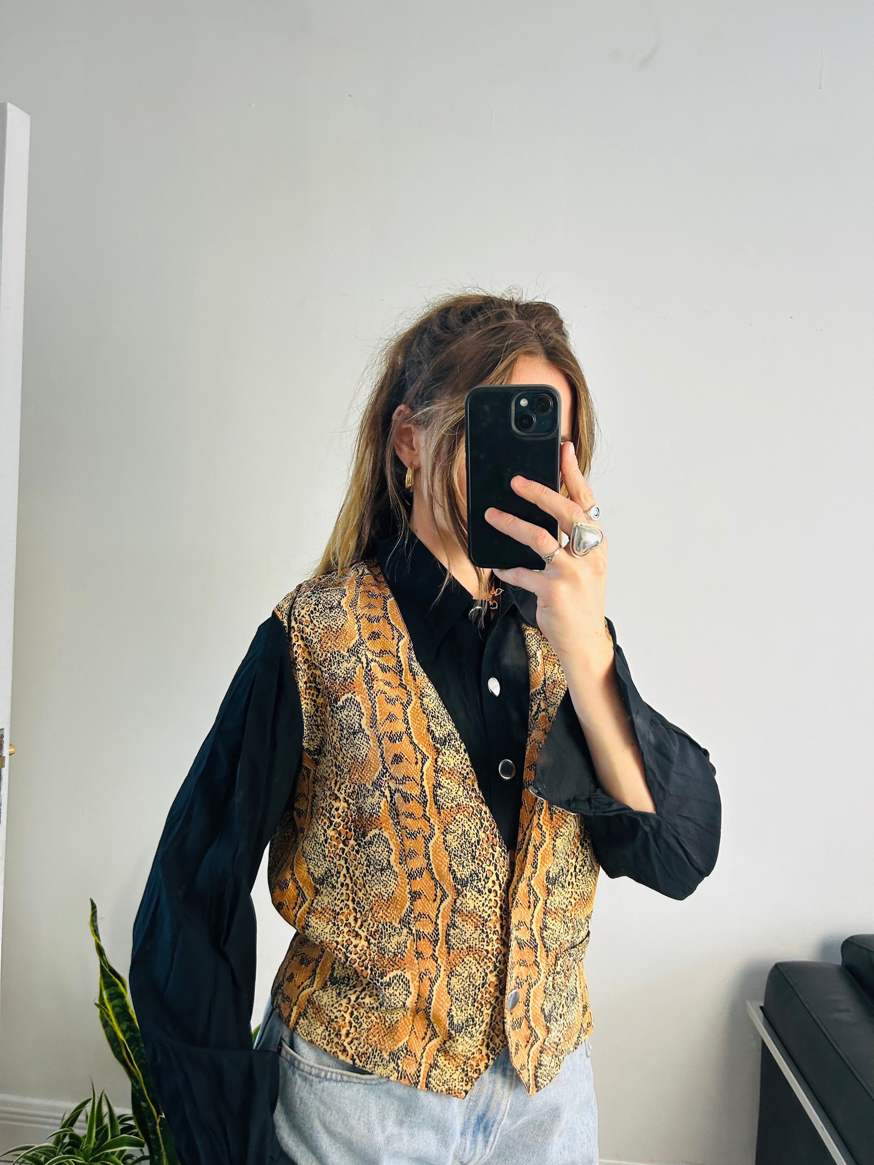 Snake Skin Shirt 80's Size 12