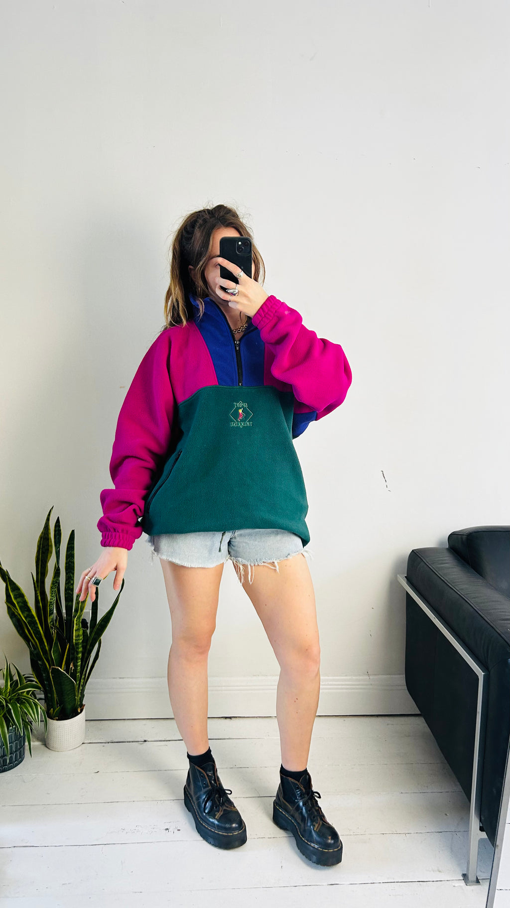 80's half Zip Fleece Size M/L