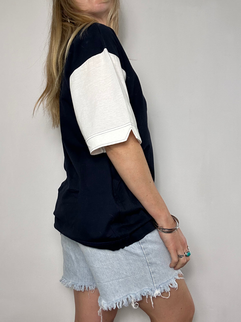 Fila Navy And Cream 90's Tee Size l