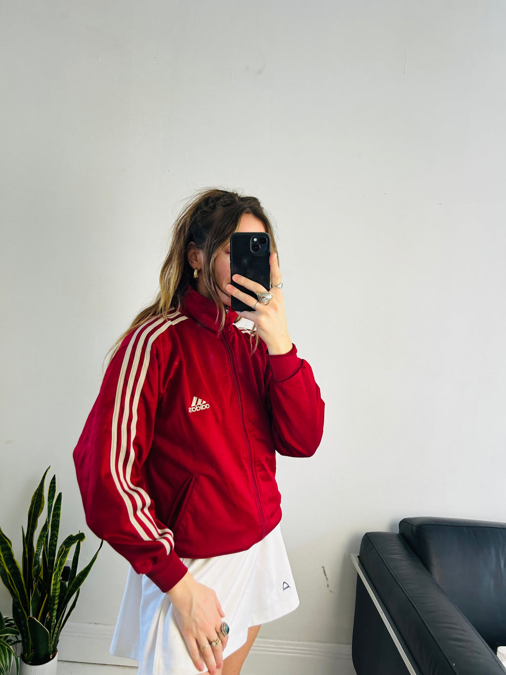 Wine ADidas Track Jacket Size M