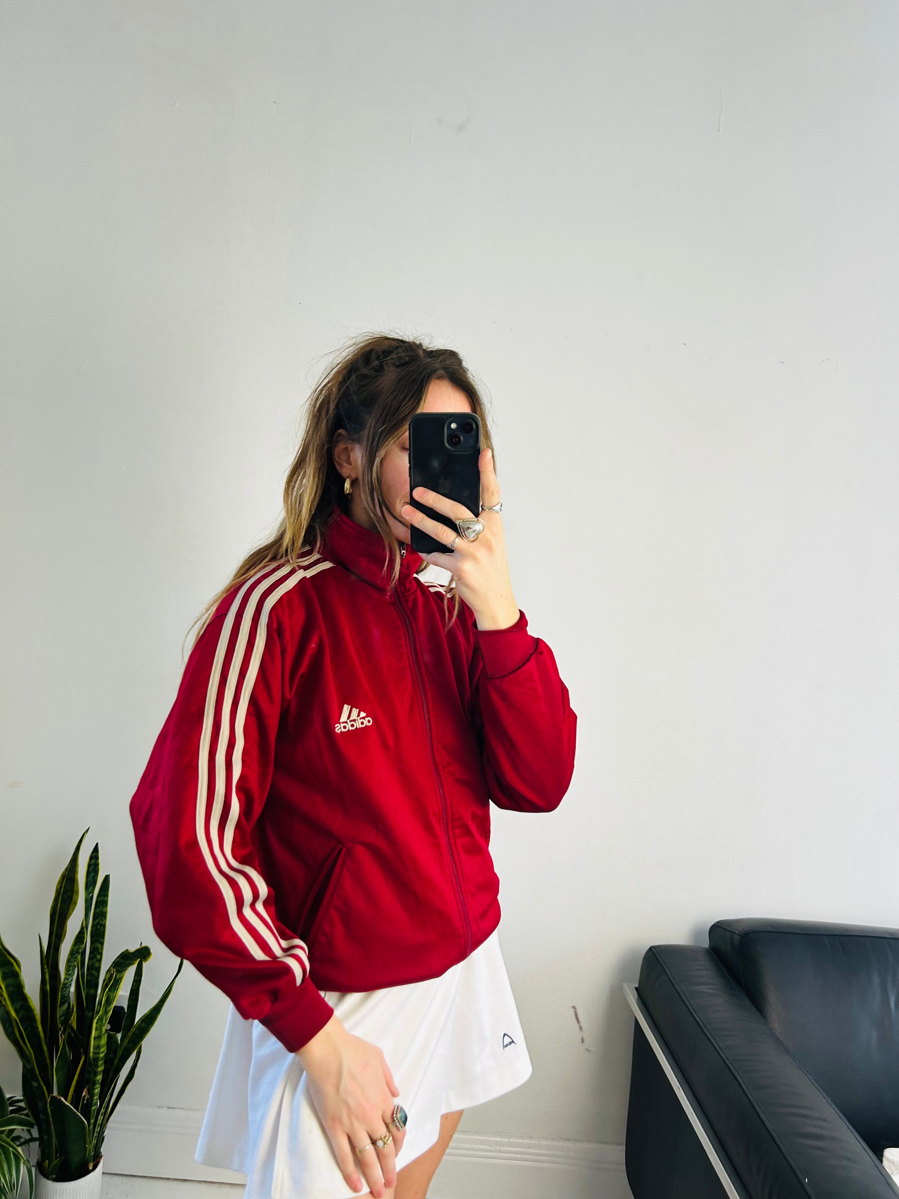 Wine ADidas Track Jacket Size M
